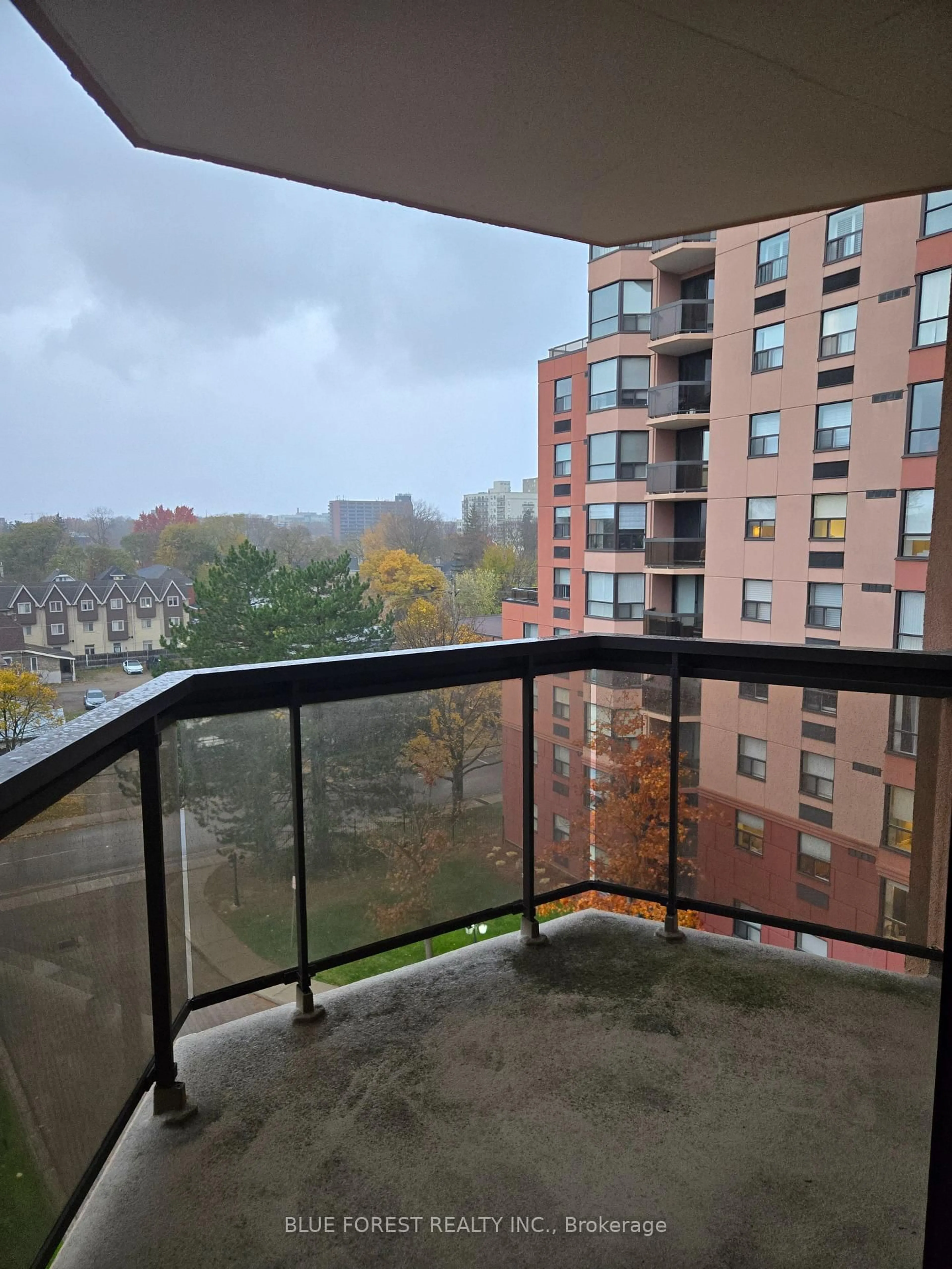 Balcony in the apartment, city buildings view from balcony for 600 Talbot St #611, London East Ontario N6A 5L9