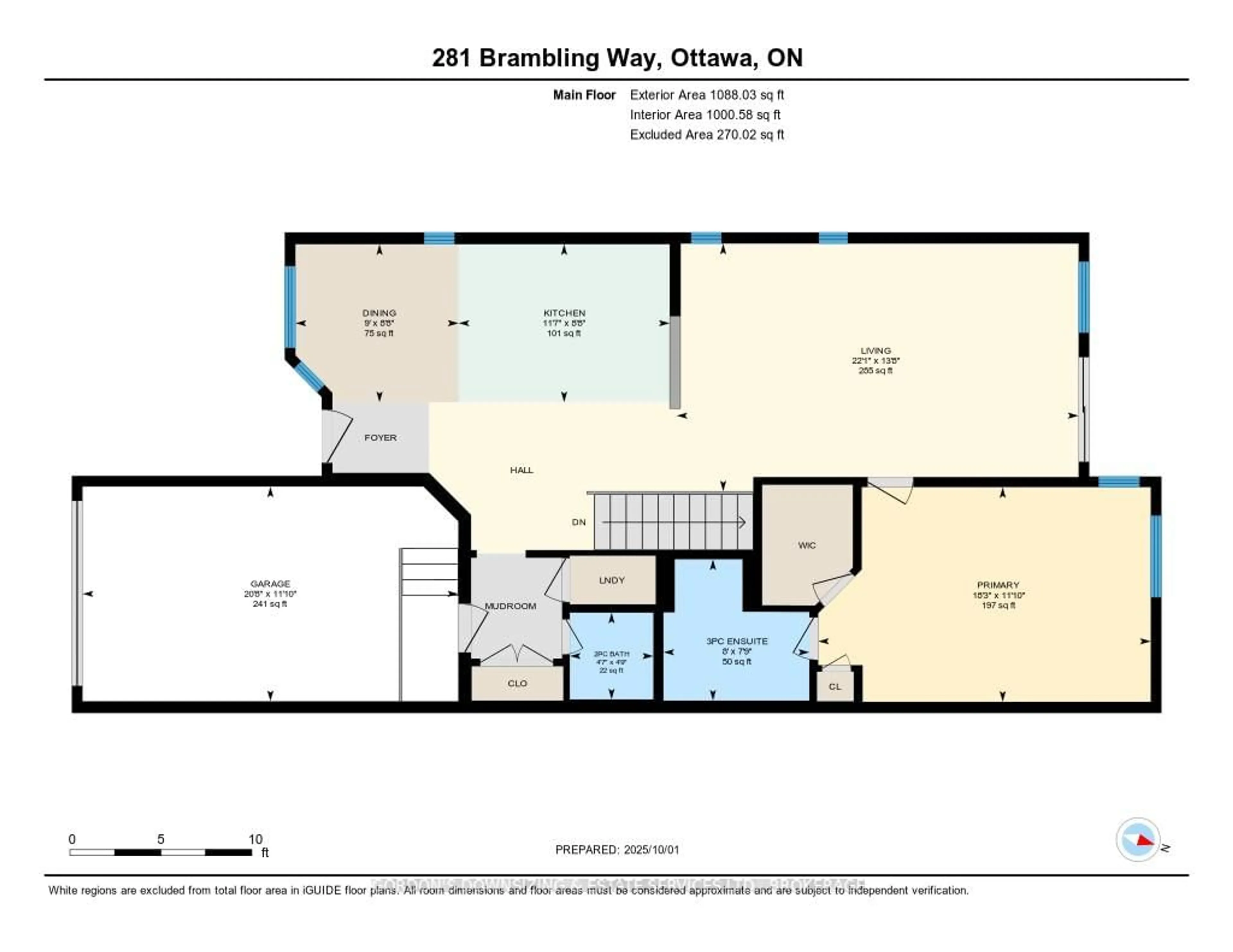 Floor plan for 281 Brambling Way, Ottawa Ontario K2J 6E3