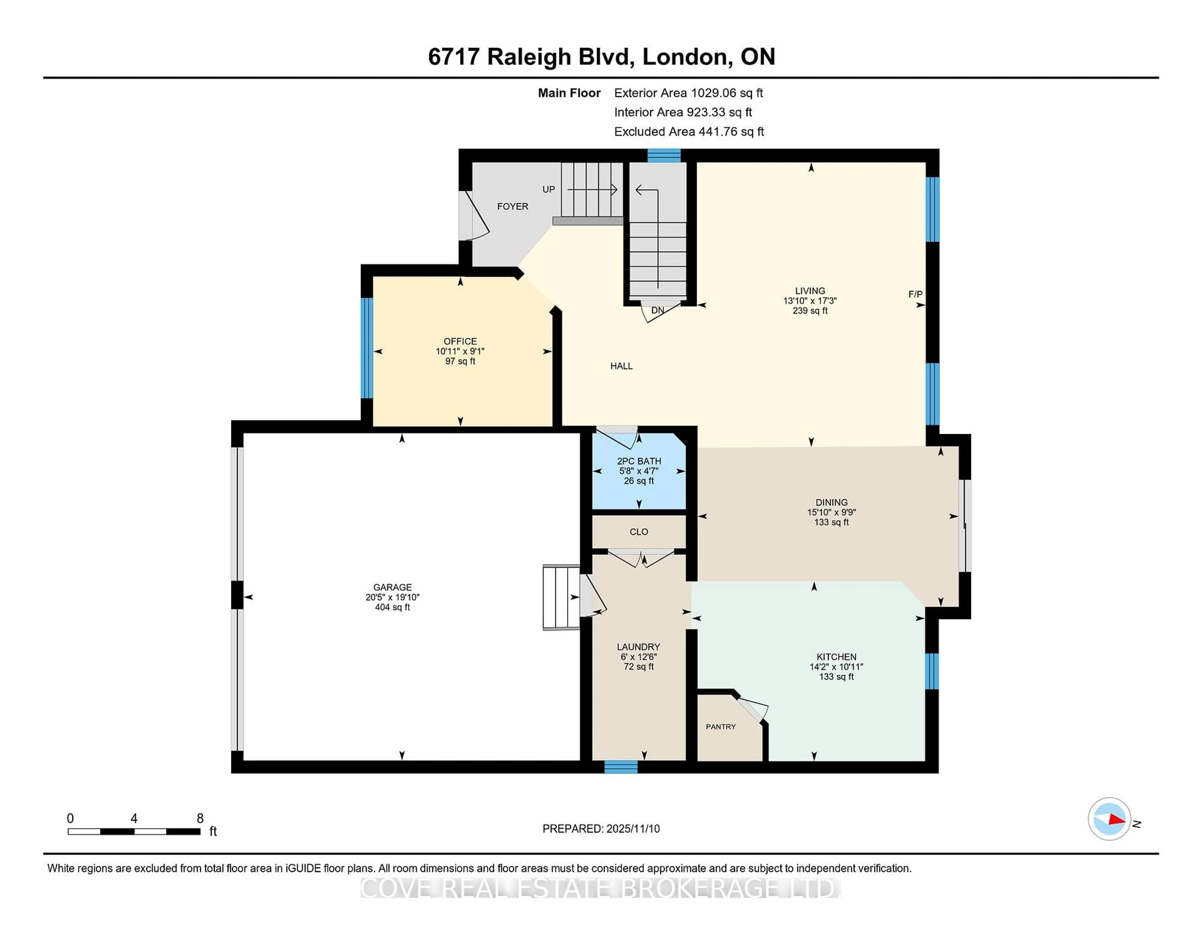Floor plan for 6716 Raleigh Blvd, London South Ontario N6P 0C1