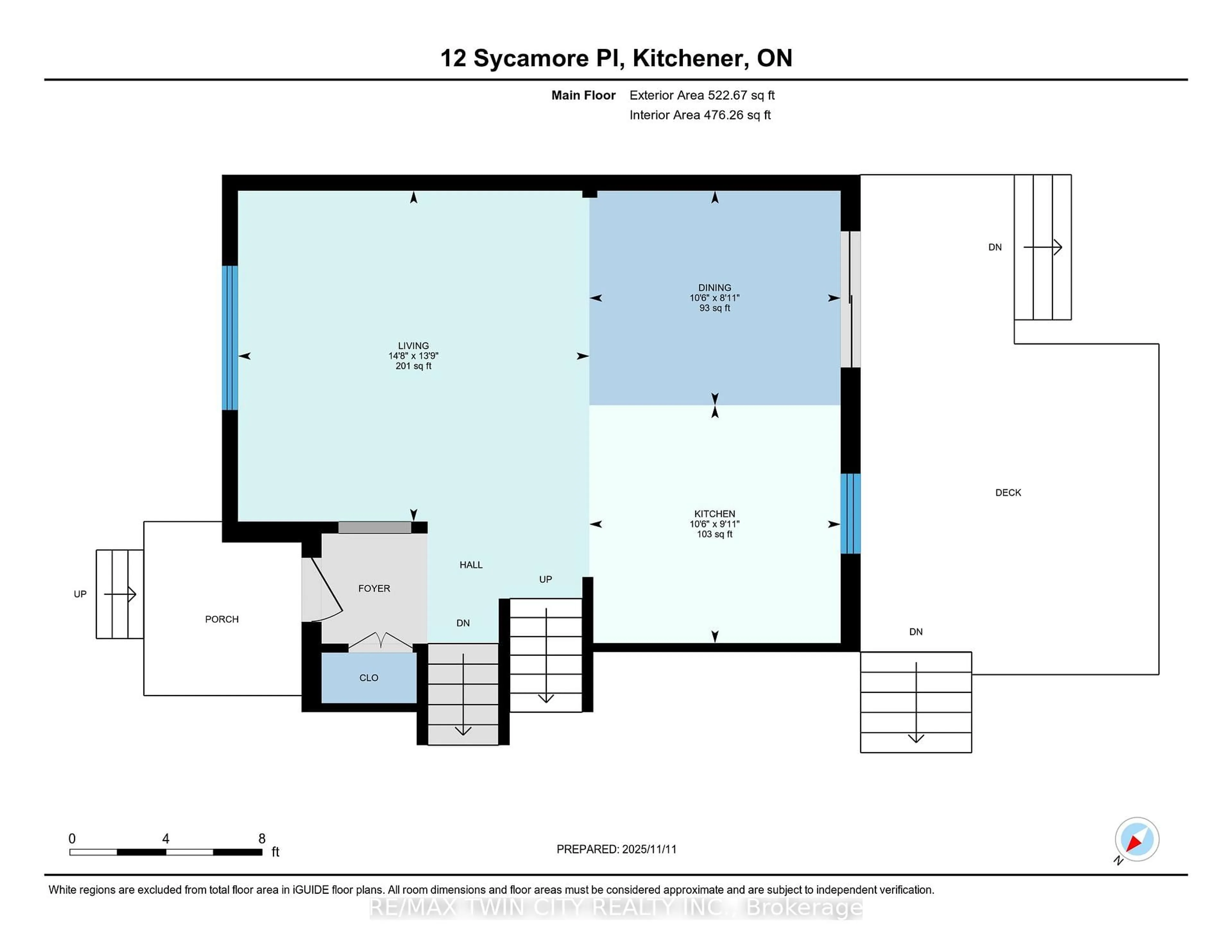 Floor plan for 12 Sycamore Pl, Kitchener Ontario N2M 4G1