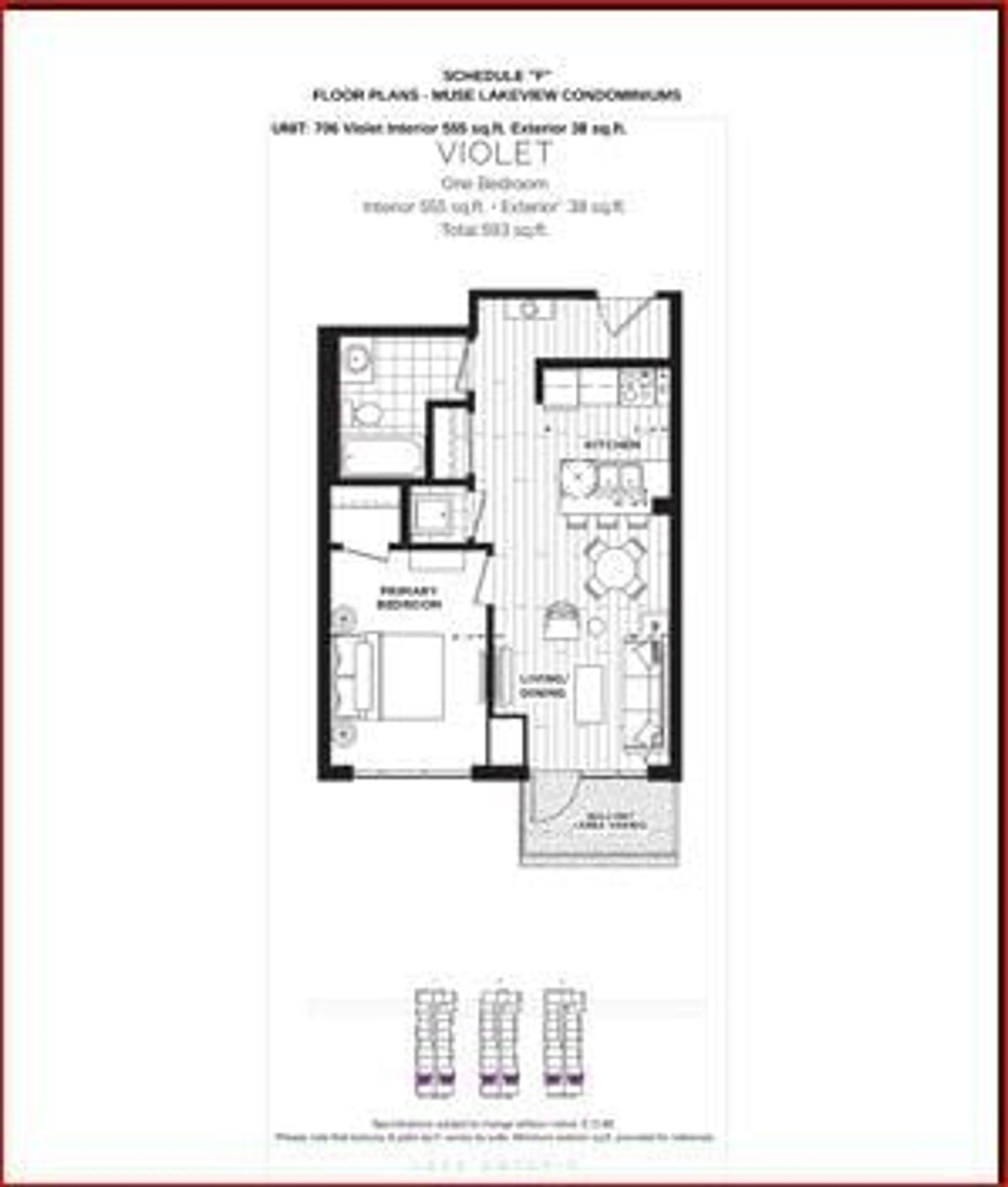 Floor plan for 461 Green Rd #706, Hamilton Ontario L8E 5B4