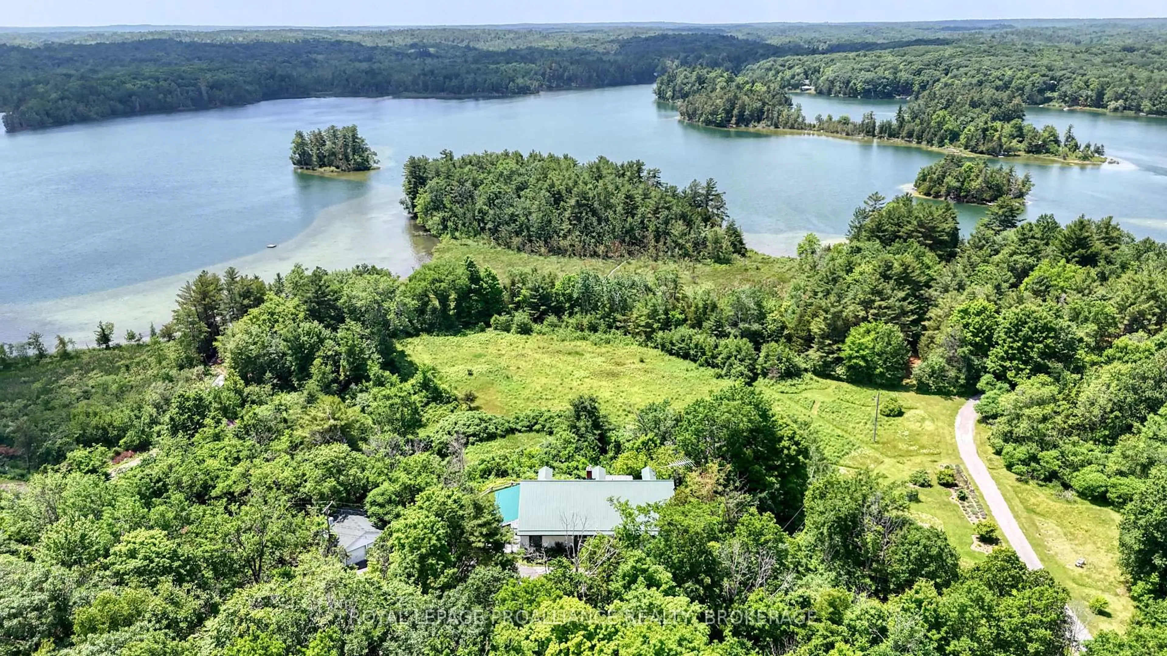 A pic from outside/outdoor area/front of a property/back of a property/a pic from drone, water/lake/river/ocean view for 1597 Shales Rd, Perth Road Ontario K0H 2L0