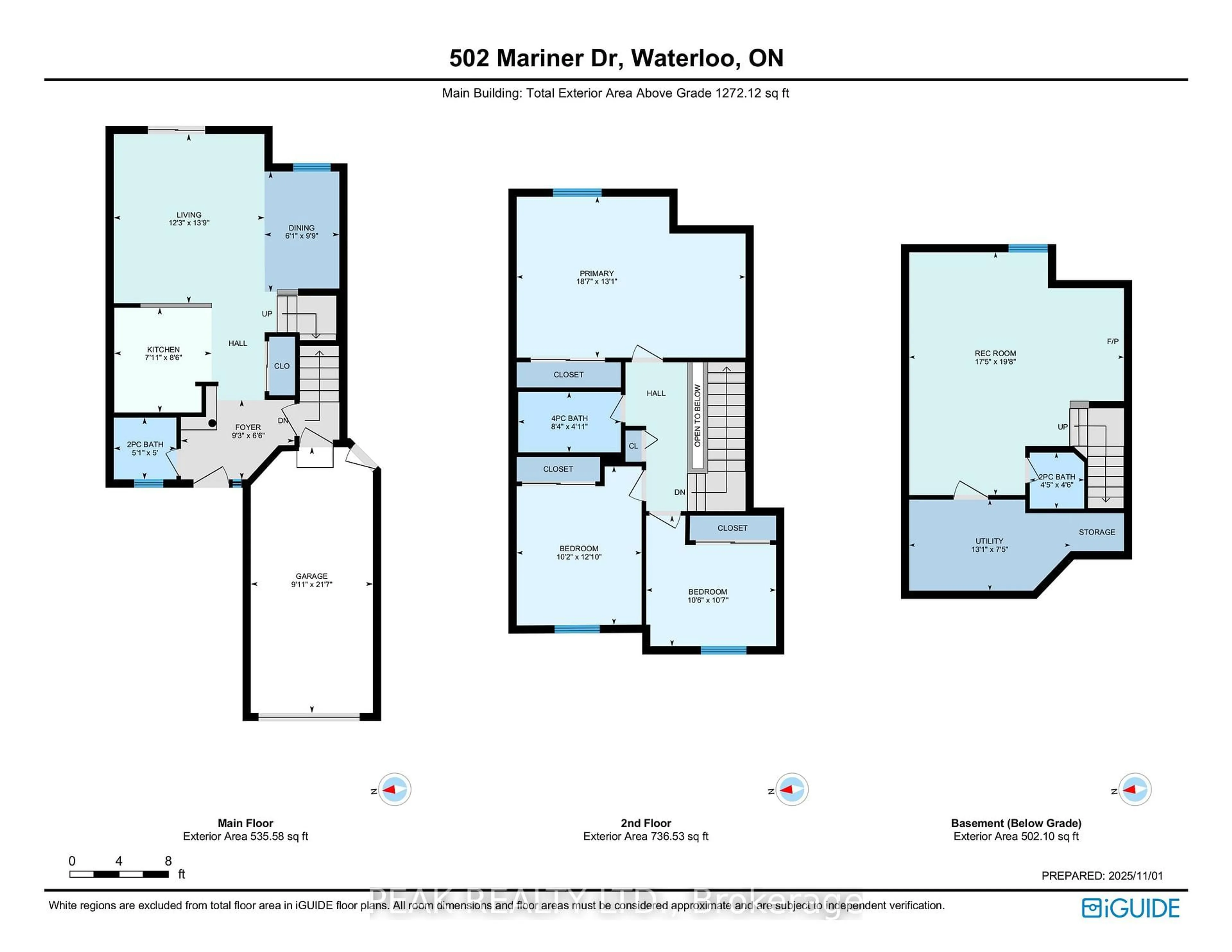 Floor plan for 502 Mariner Dr, Waterloo Ontario N2K 3Y7