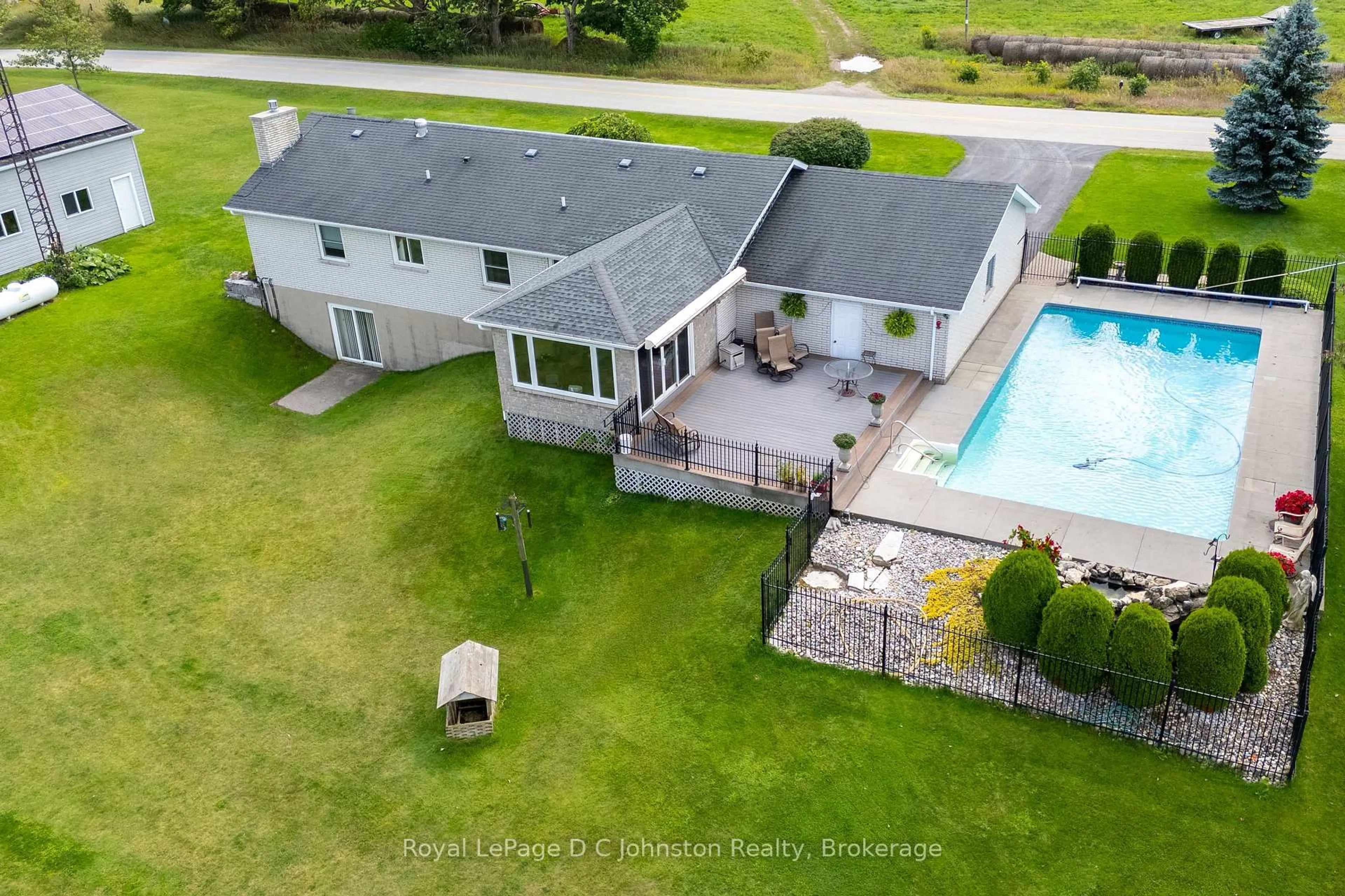 A pic from outside/outdoor area/front of a property/back of a property/a pic from drone, water/lake/river/ocean view for 830 Concession 2 Concession, Saugeen Shores Ontario N0H 2C5