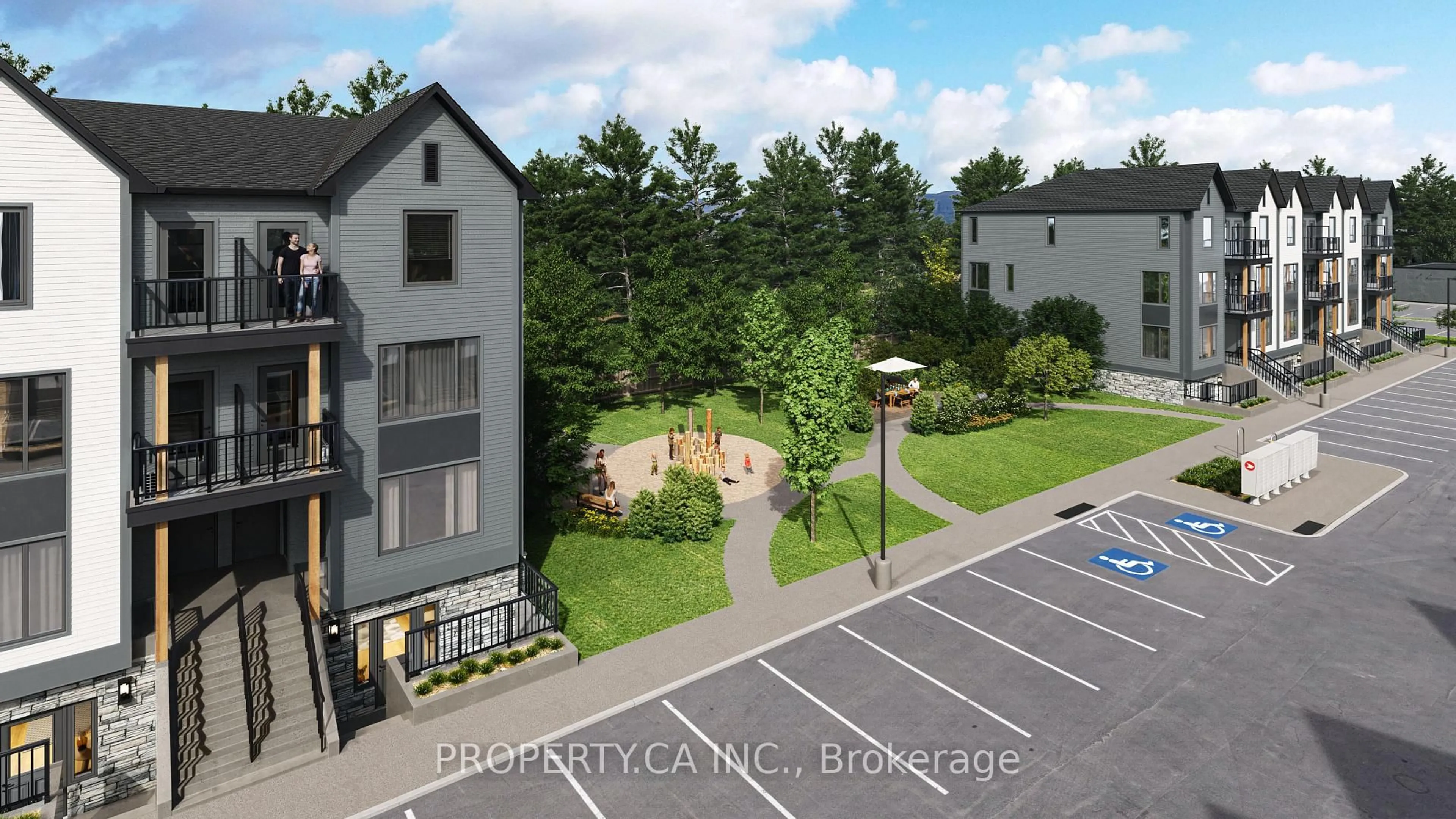 A pic from outside/outdoor area/front of a property/back of a property/a pic from drone, unknown for 708 Woolwich St #402, Guelph Ontario N1H 3Z1