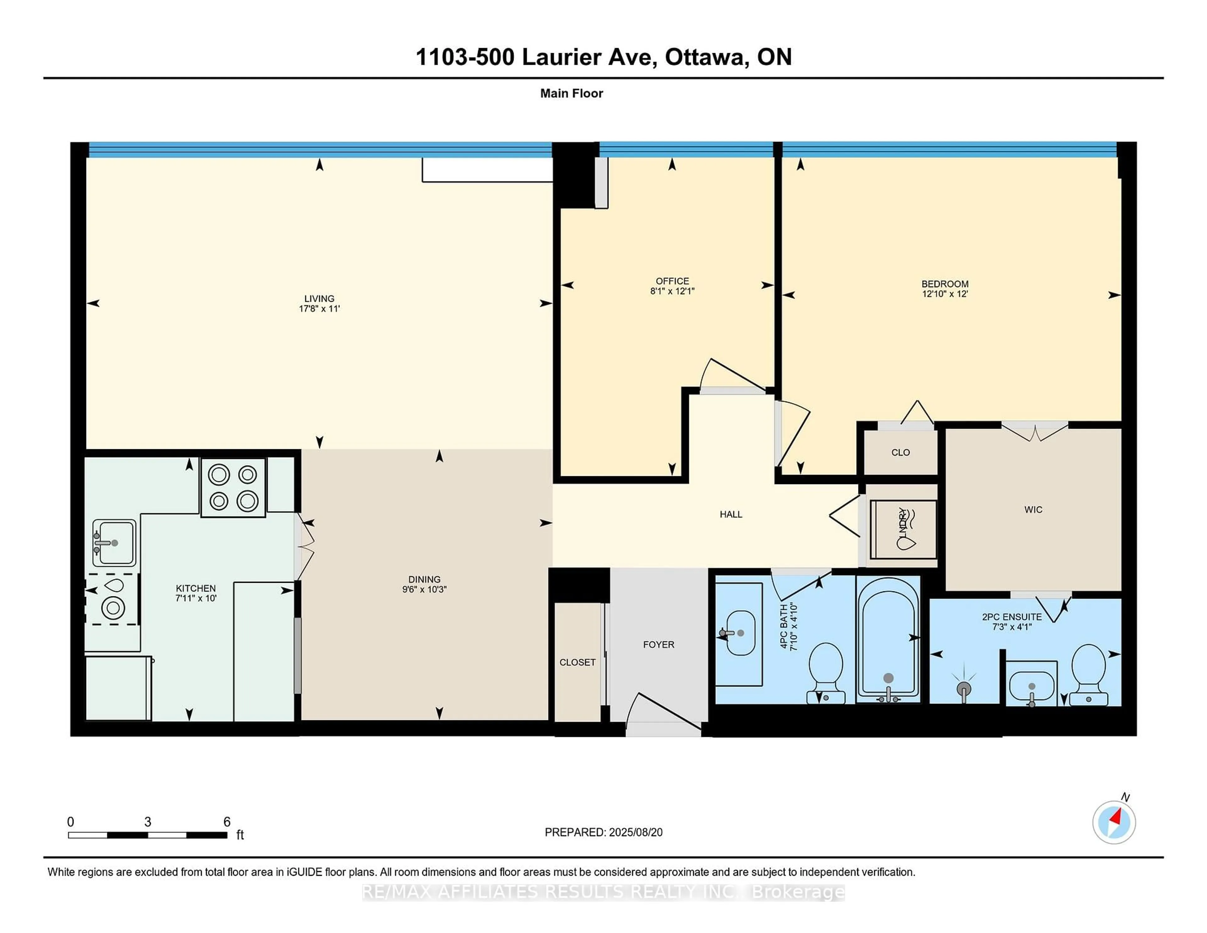 Floor plan for 500 Laurier Ave #1103, Ottawa Ontario K1R 5E1