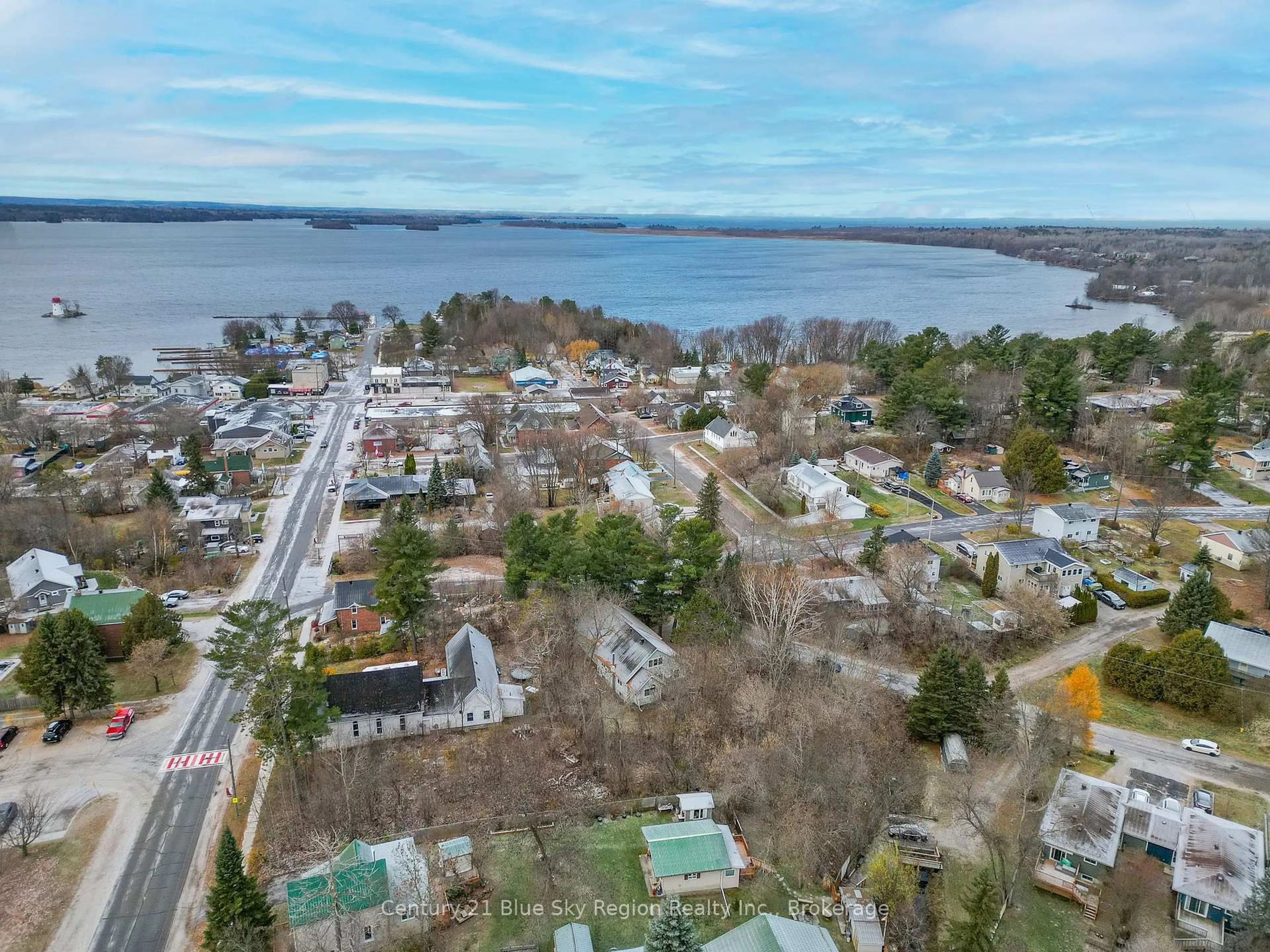 A pic from outside/outdoor area/front of a property/back of a property/a pic from drone, water/lake/river/ocean view for 10 Toronto St, Callander Ontario P0H 1H0
