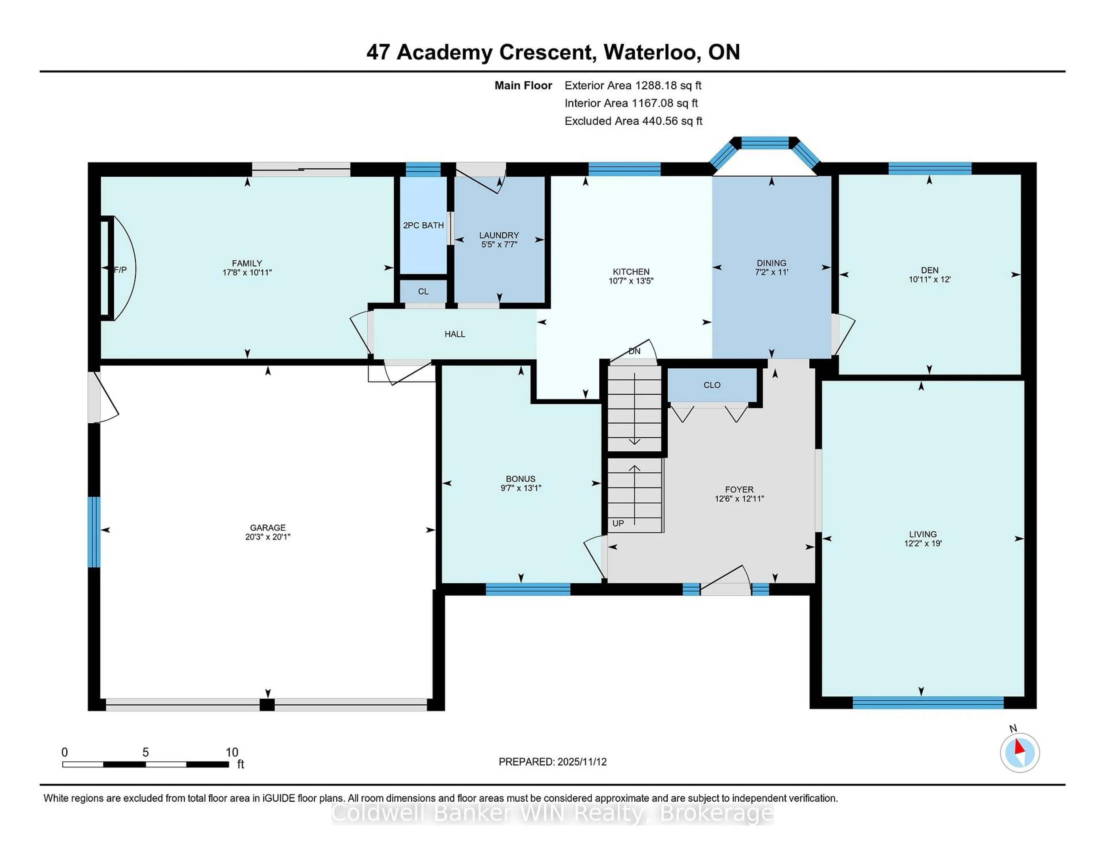 Floor plan for 47 Academy Cres, Waterloo Ontario N2L 5H8