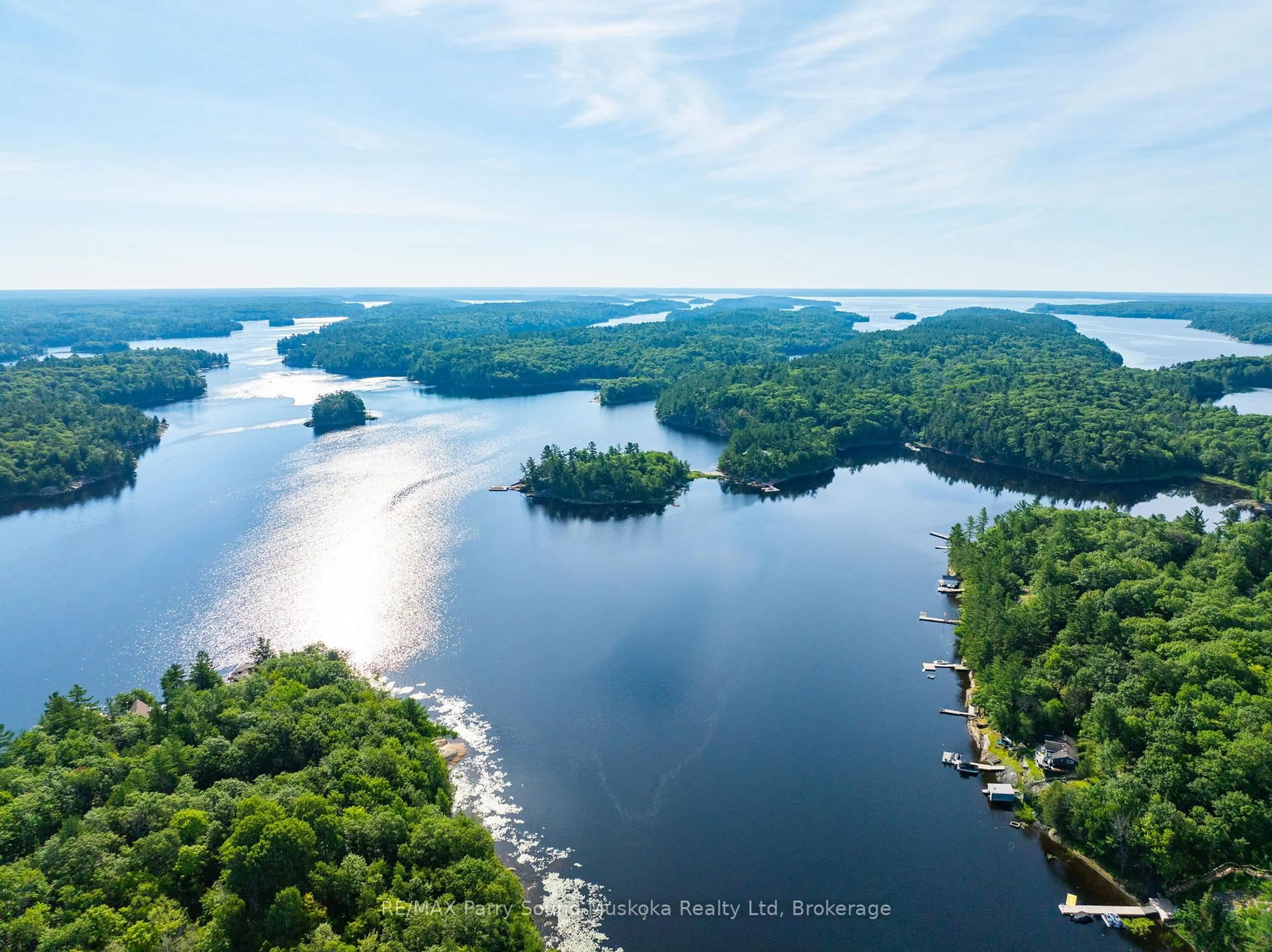 A pic from outside/outdoor area/front of a property/back of a property/a pic from drone, water/lake/river/ocean view for 48 FRED DUBIE Rd, Carling Ontario P0G 1G0