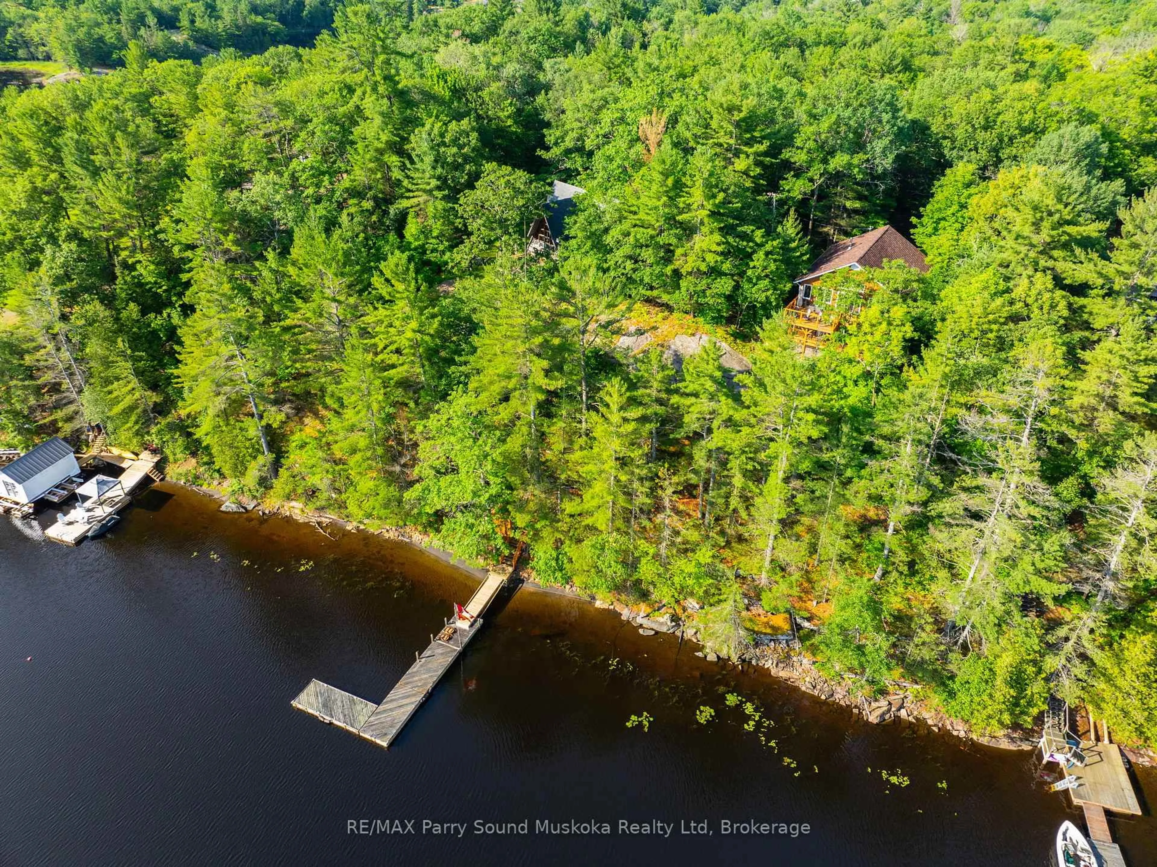 A pic from outside/outdoor area/front of a property/back of a property/a pic from drone, water/lake/river/ocean view for 48 FRED DUBIE Rd, Carling Ontario P0G 1G0