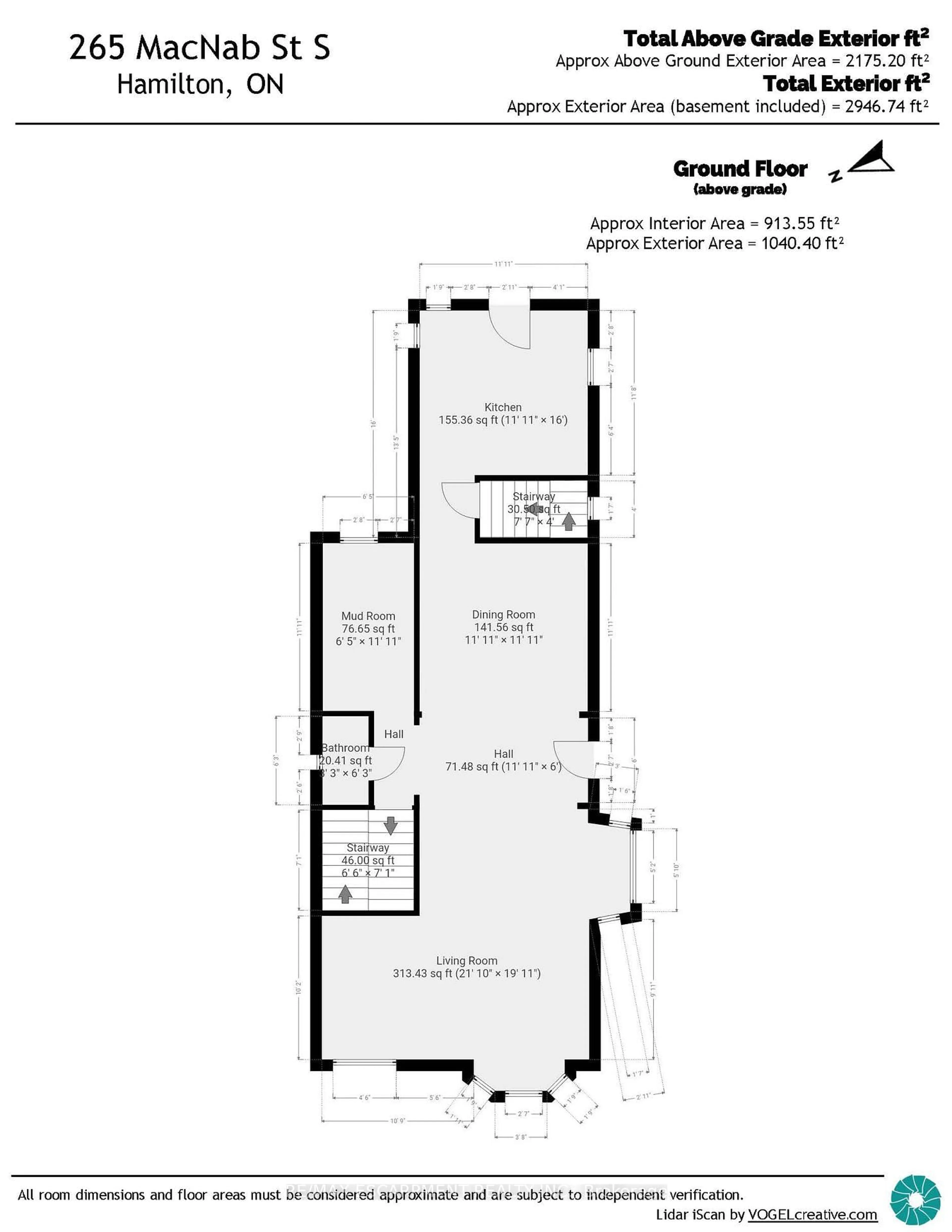 Floor plan for 265 MacNab St, Hamilton Ontario L8P 3E2