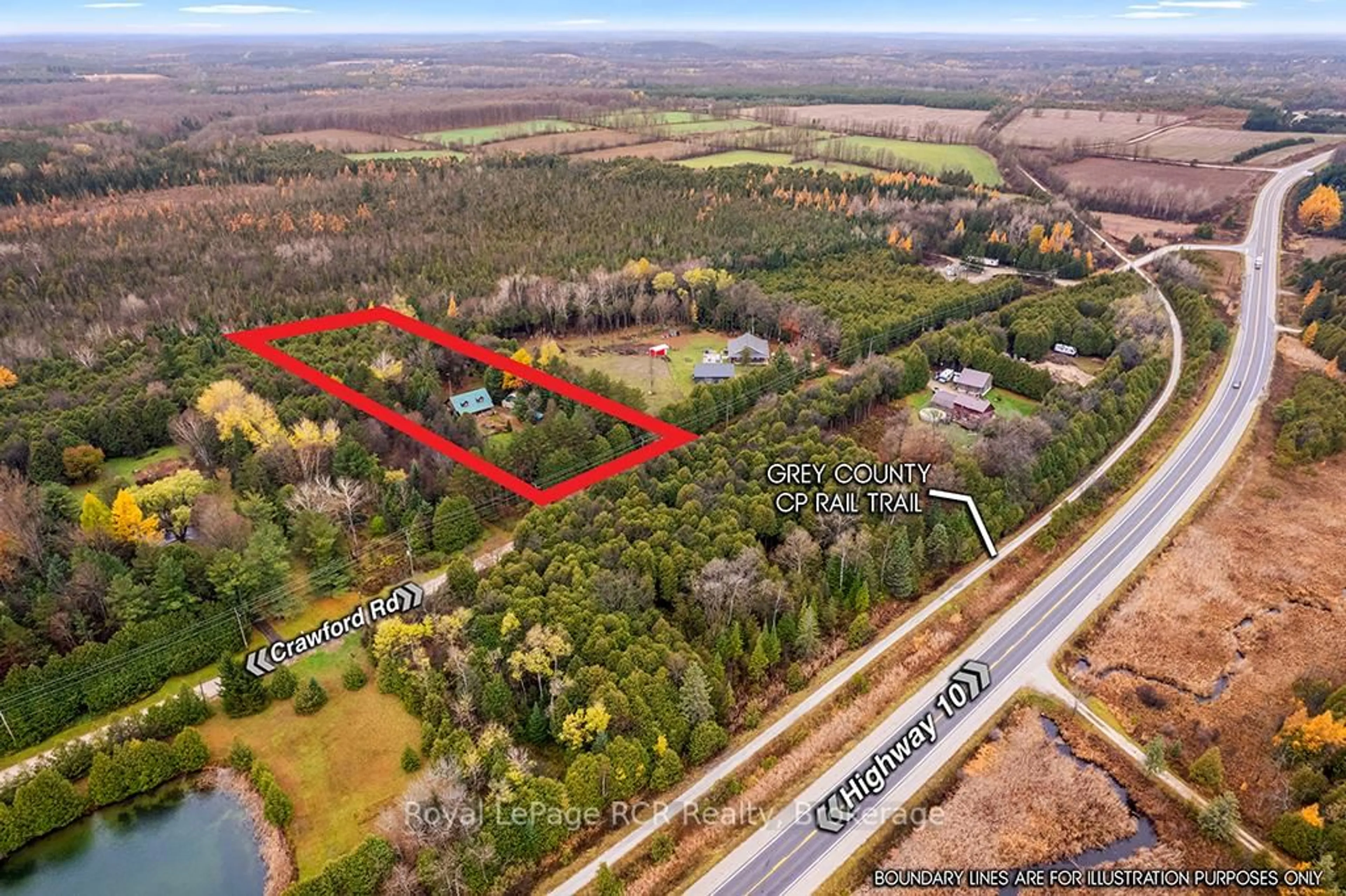 A pic from outside/outdoor area/front of a property/back of a property/a pic from drone, forest/trees view for 132 Crawford Rd, Chatsworth Ontario N0H 1C0