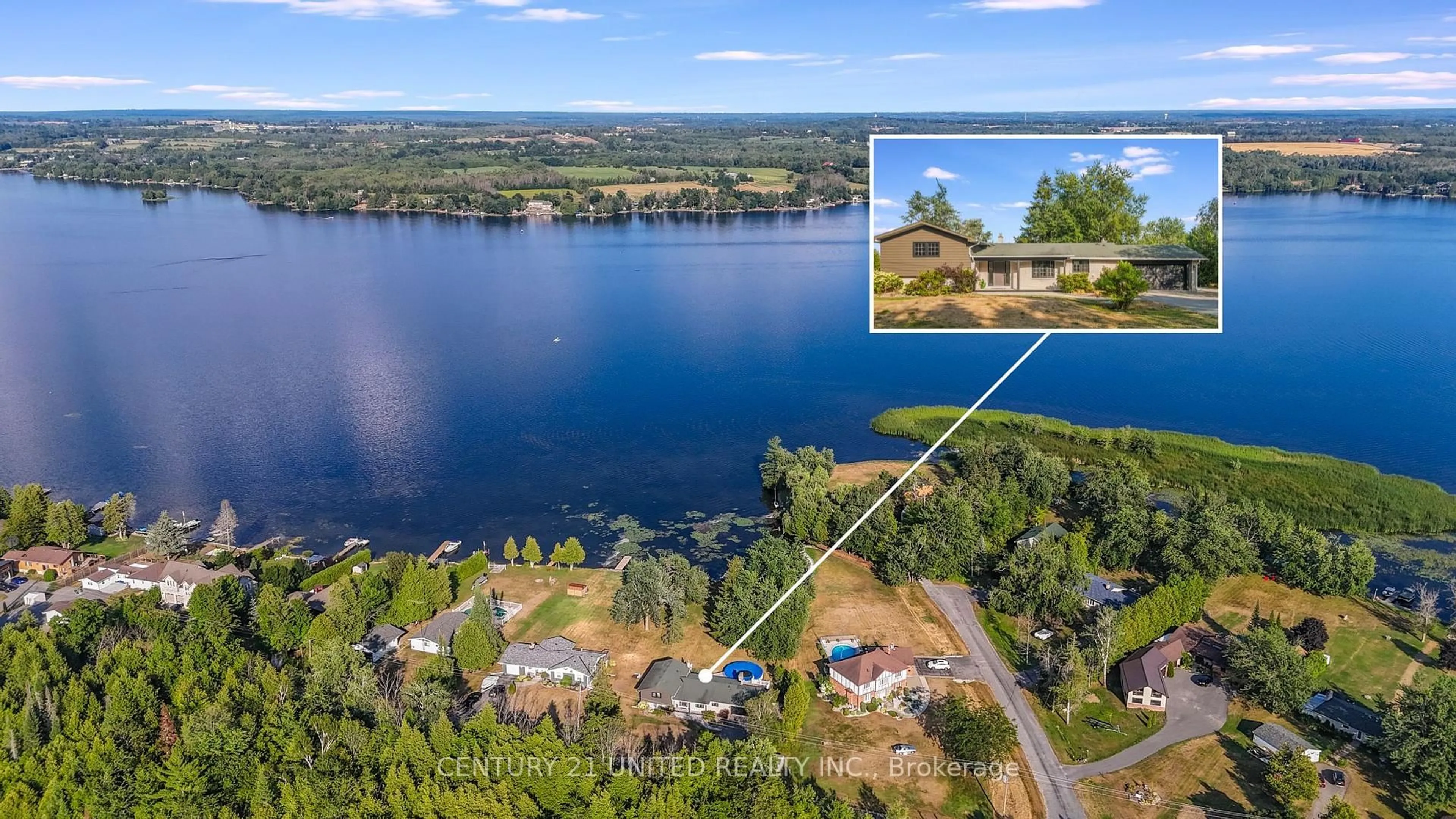 A pic from outside/outdoor area/front of a property/back of a property/a pic from drone, water/lake/river/ocean view for 1143 Connaught Dr, Selwyn Ontario K0L 1T0