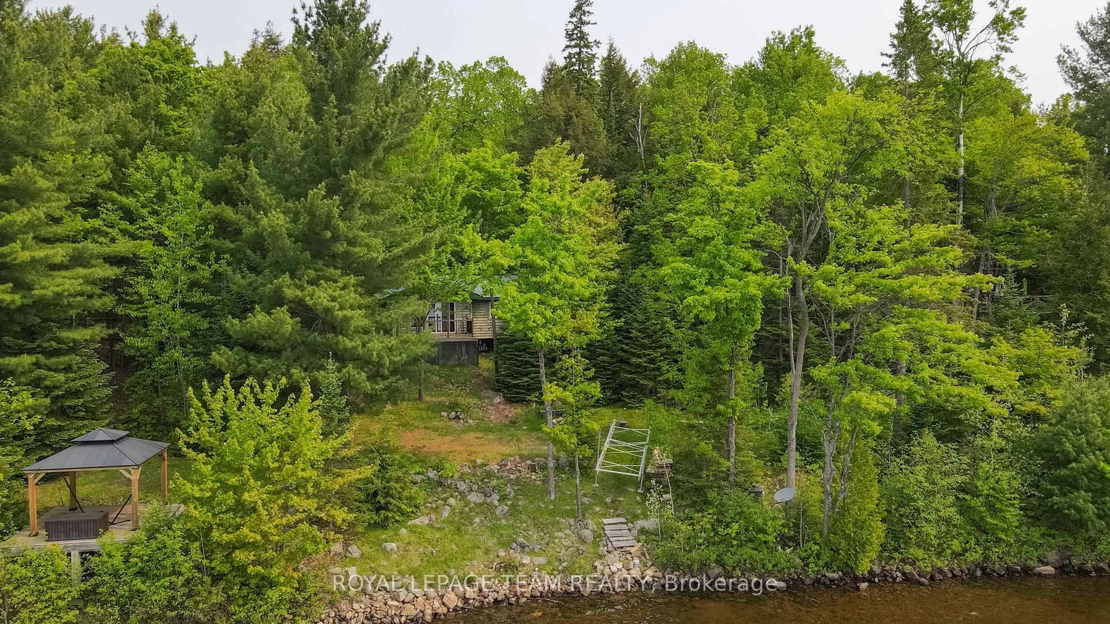A pic from outside/outdoor area/front of a property/back of a property/a pic from drone, forest/trees view for Lot 6 Burnt Island Island, Barry's Bay Ontario K0J 1B0