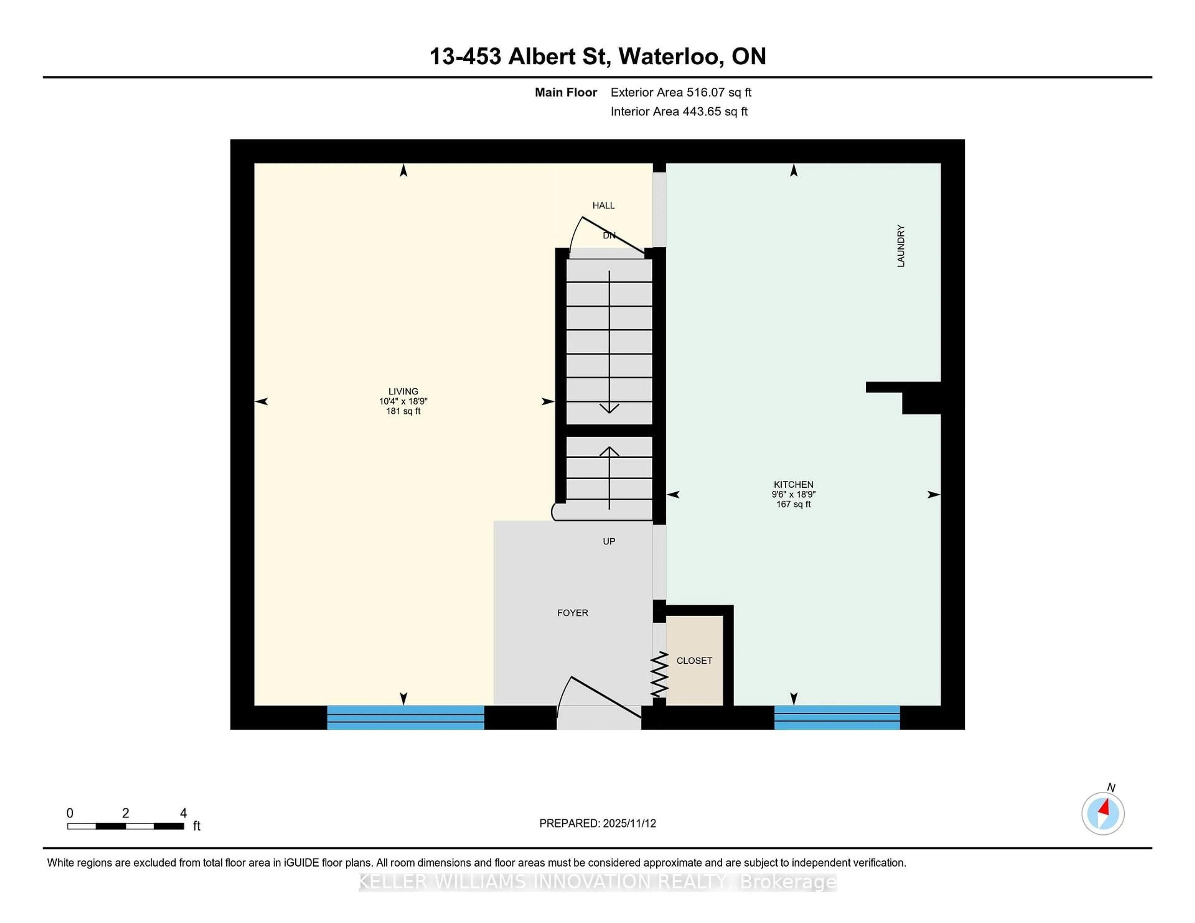 Floor plan for 453 Albert St #13, Waterloo Ontario N2L 5A7