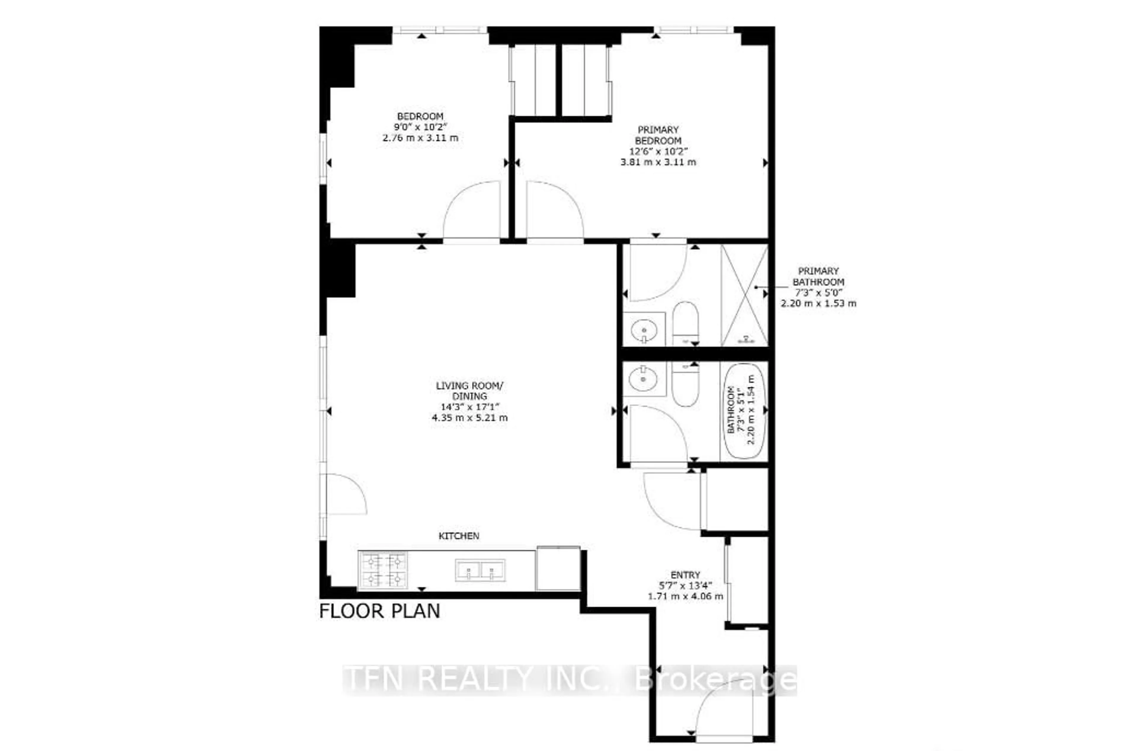 Floor plan for 60 Frederick St #3614, Kitchener Ontario N2H 0C7