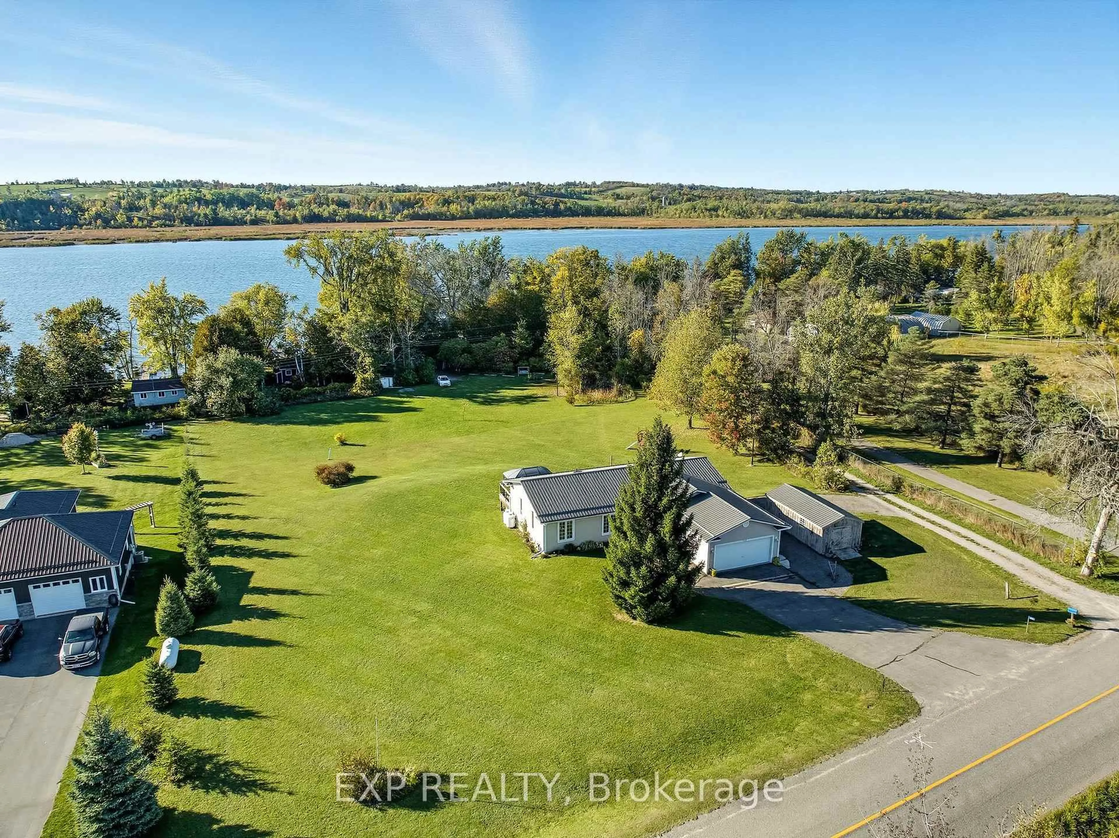 A pic from outside/outdoor area/front of a property/back of a property/a pic from drone, water/lake/river/ocean view for 244 Friendly Acres Rd, Trent Hills Ontario K0L 1Y0