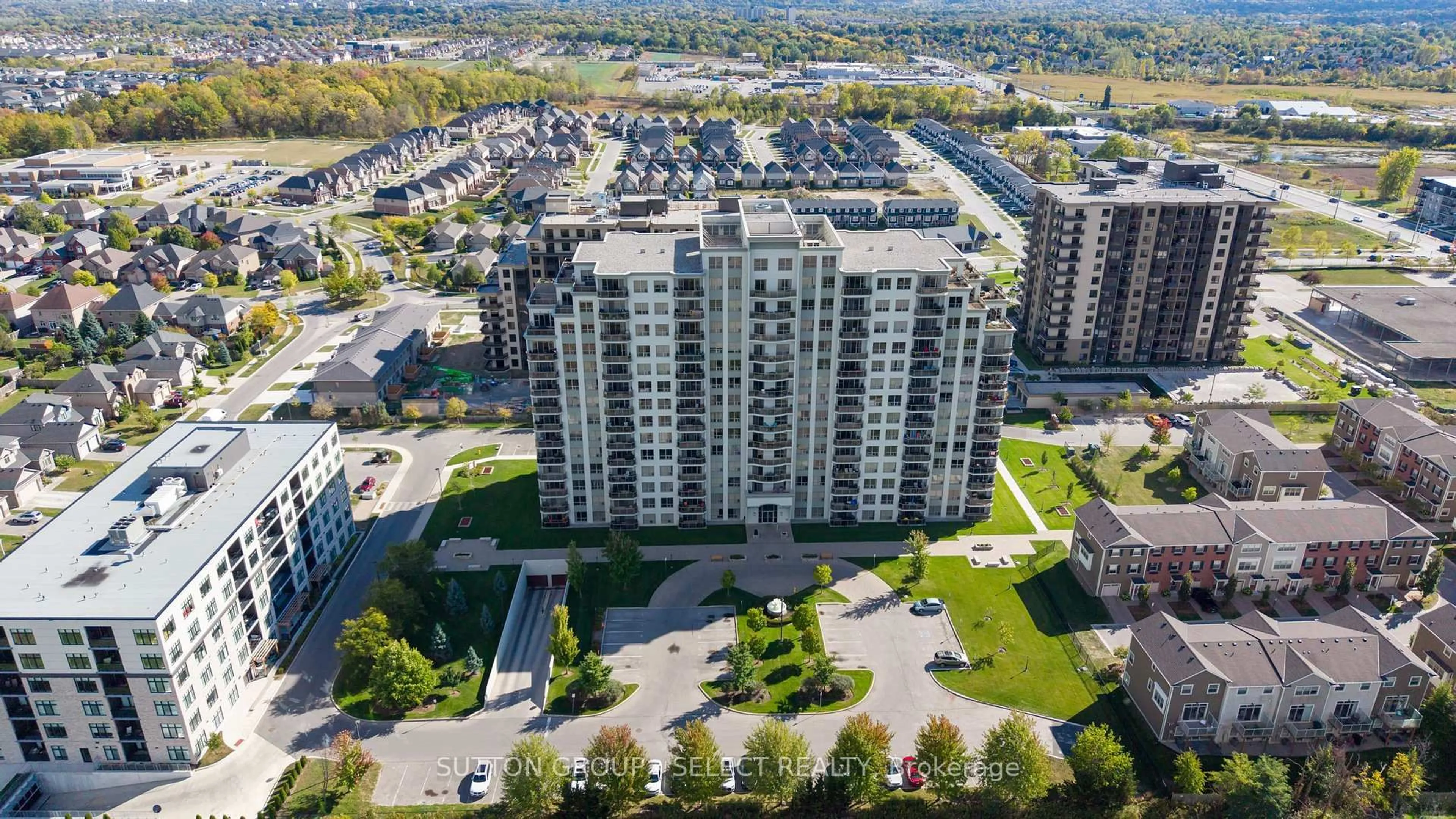A pic from outside/outdoor area/front of a property/back of a property/a pic from drone, city buildings view from balcony for 1030 Coronation Dr #812, London North Ontario N6G 0G5