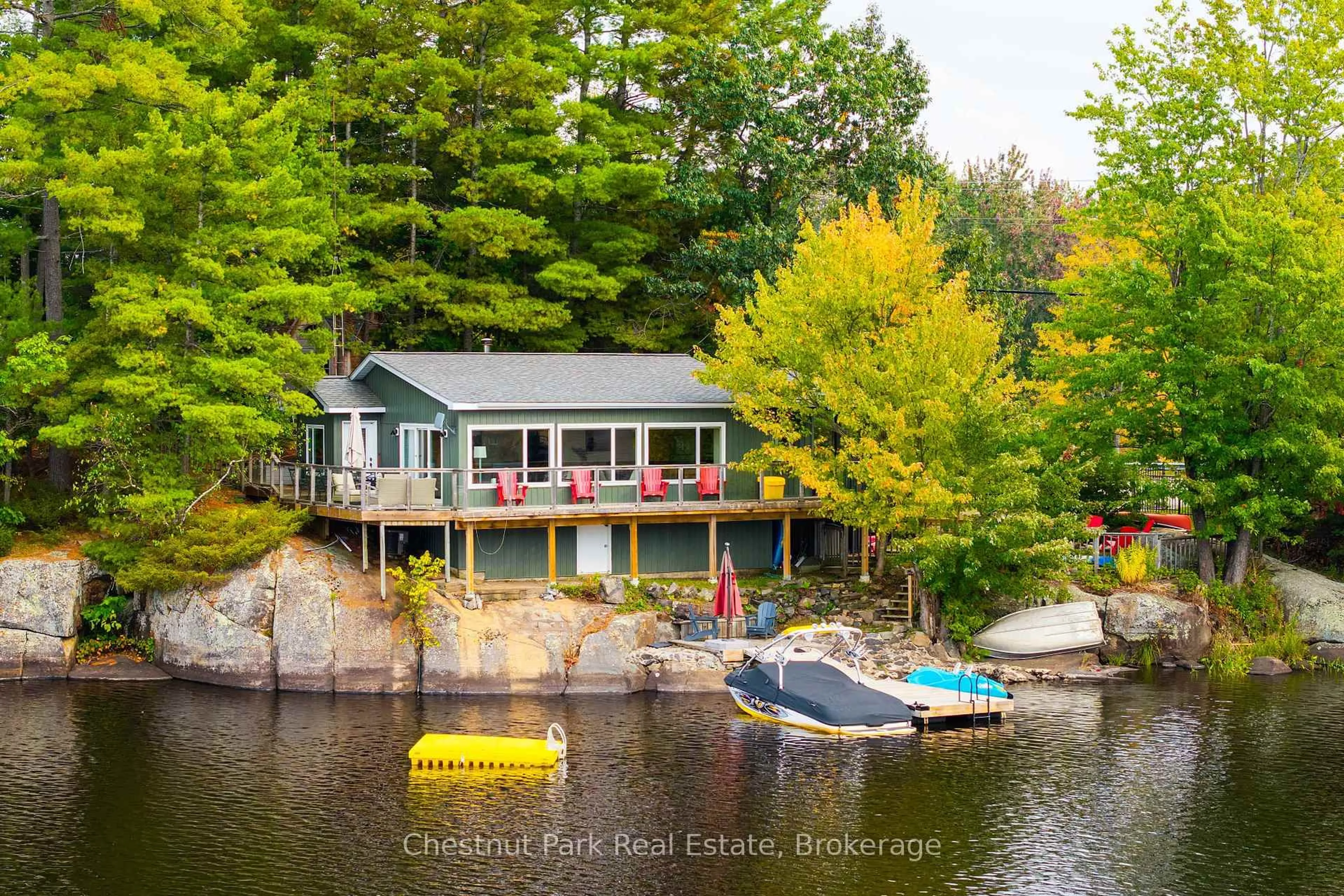 A pic from outside/outdoor area/front of a property/back of a property/a pic from drone, water/lake/river/ocean view for 2856 Muskoka Rd 118w Rd, Muskoka Lakes Ontario P0B 1J0