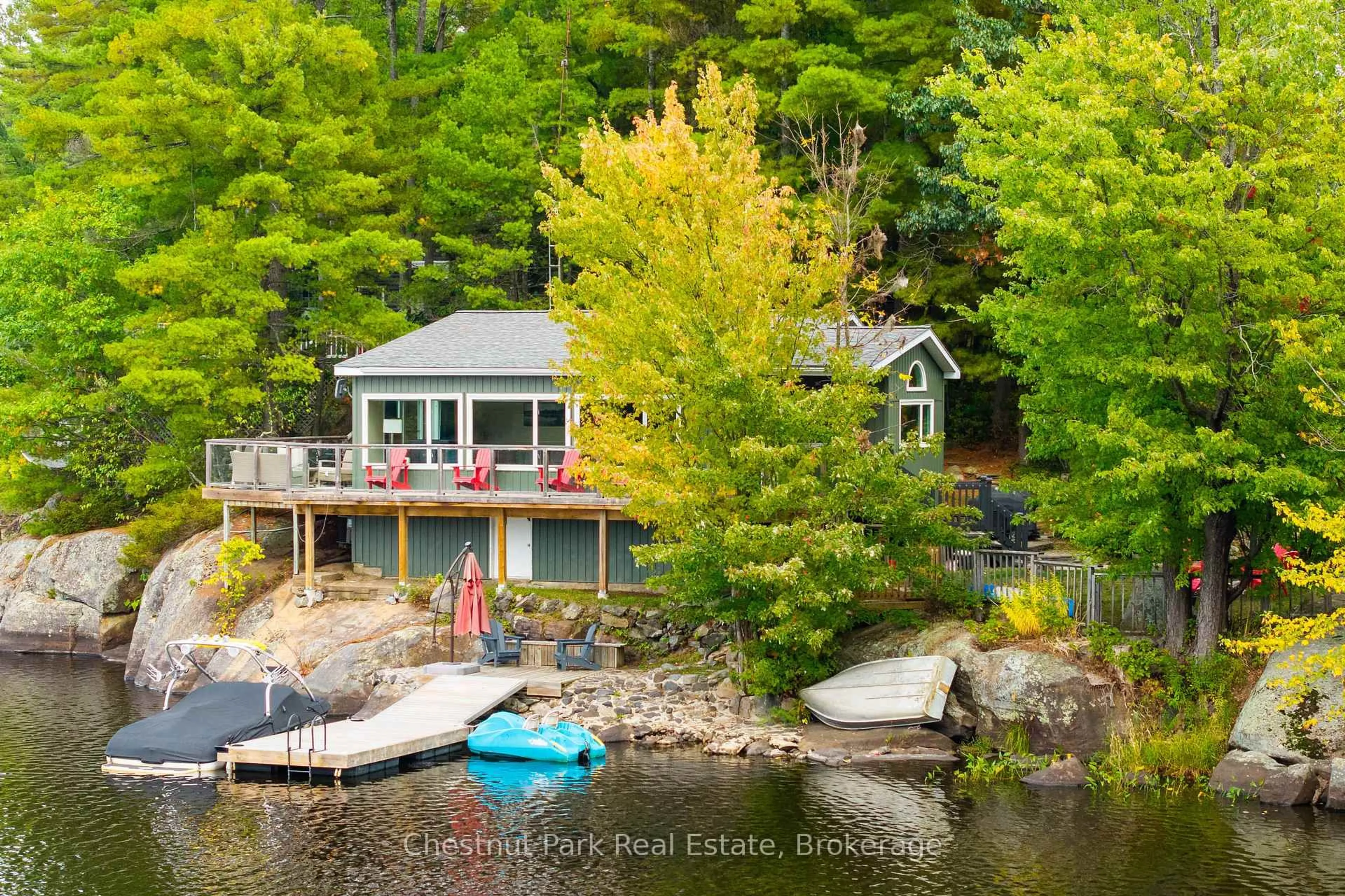 A pic from outside/outdoor area/front of a property/back of a property/a pic from drone, water/lake/river/ocean view for 2856 Muskoka Rd 118w Rd, Muskoka Lakes Ontario P0B 1J0