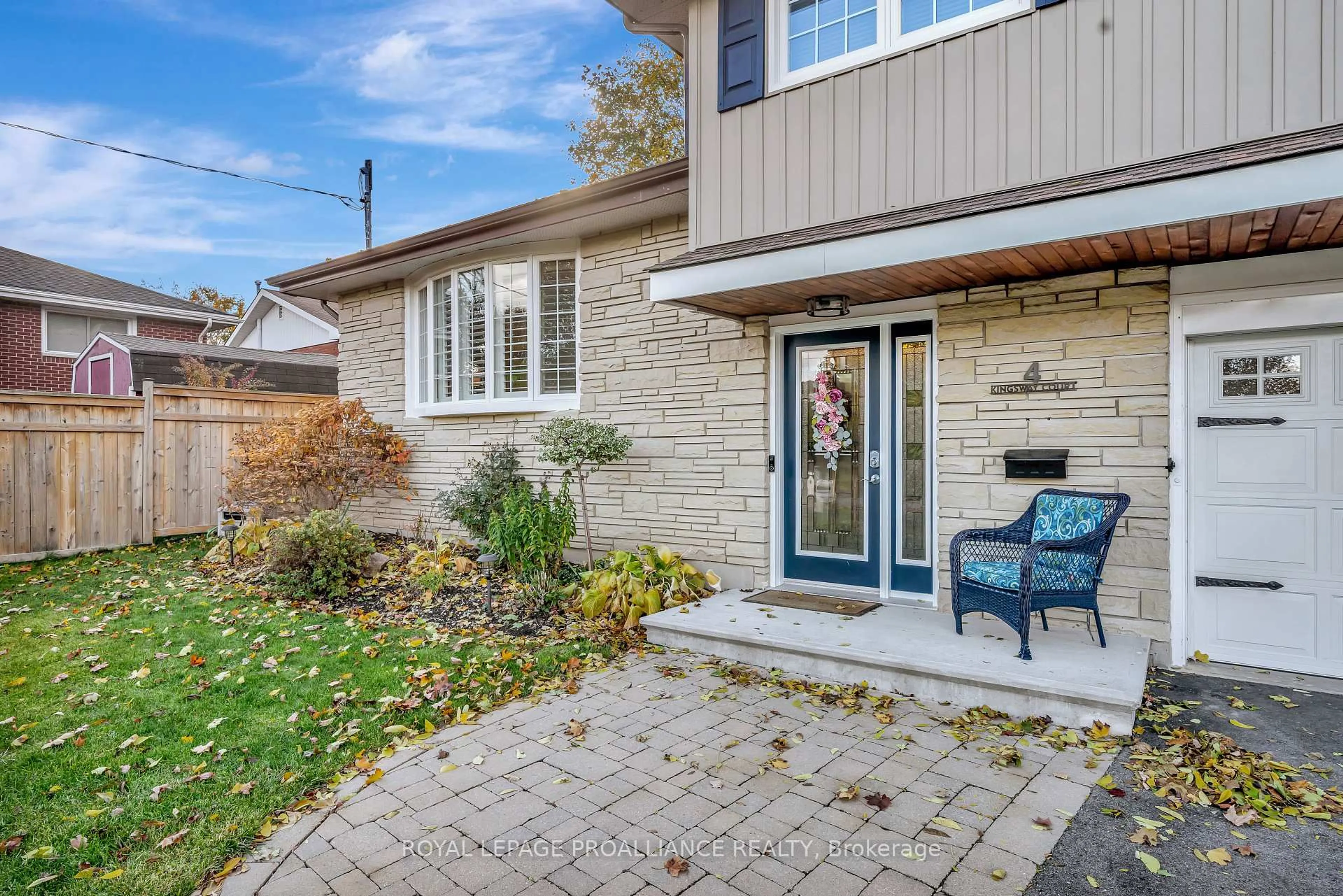 Home with brick exterior material, street for 4 Kingsway Crt, Belleville Ontario K8N 4P1