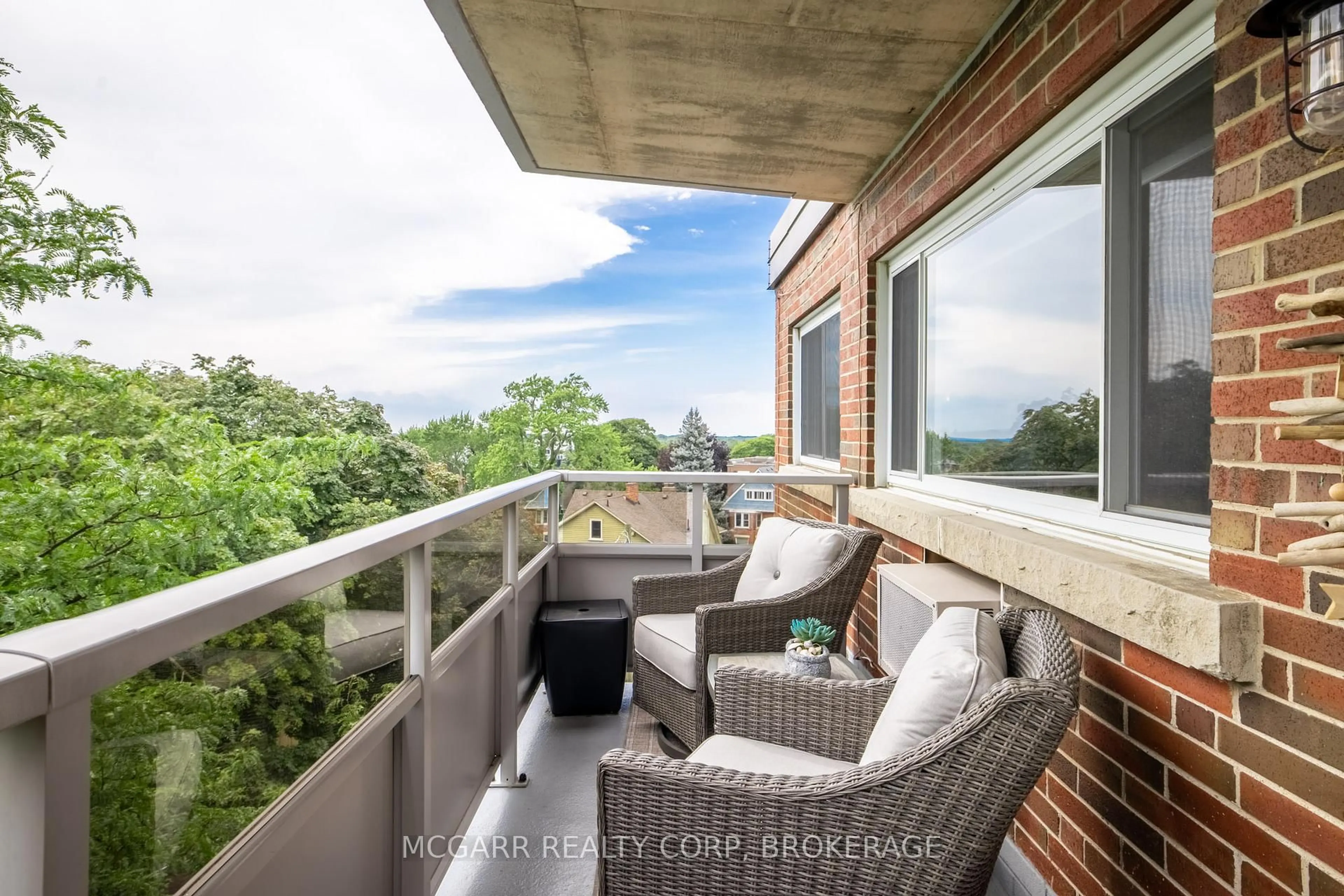 Balcony in the apartment, water/lake/river/ocean view for 14 Norris Pl #503, St. Catharines Ontario L2R 2W8