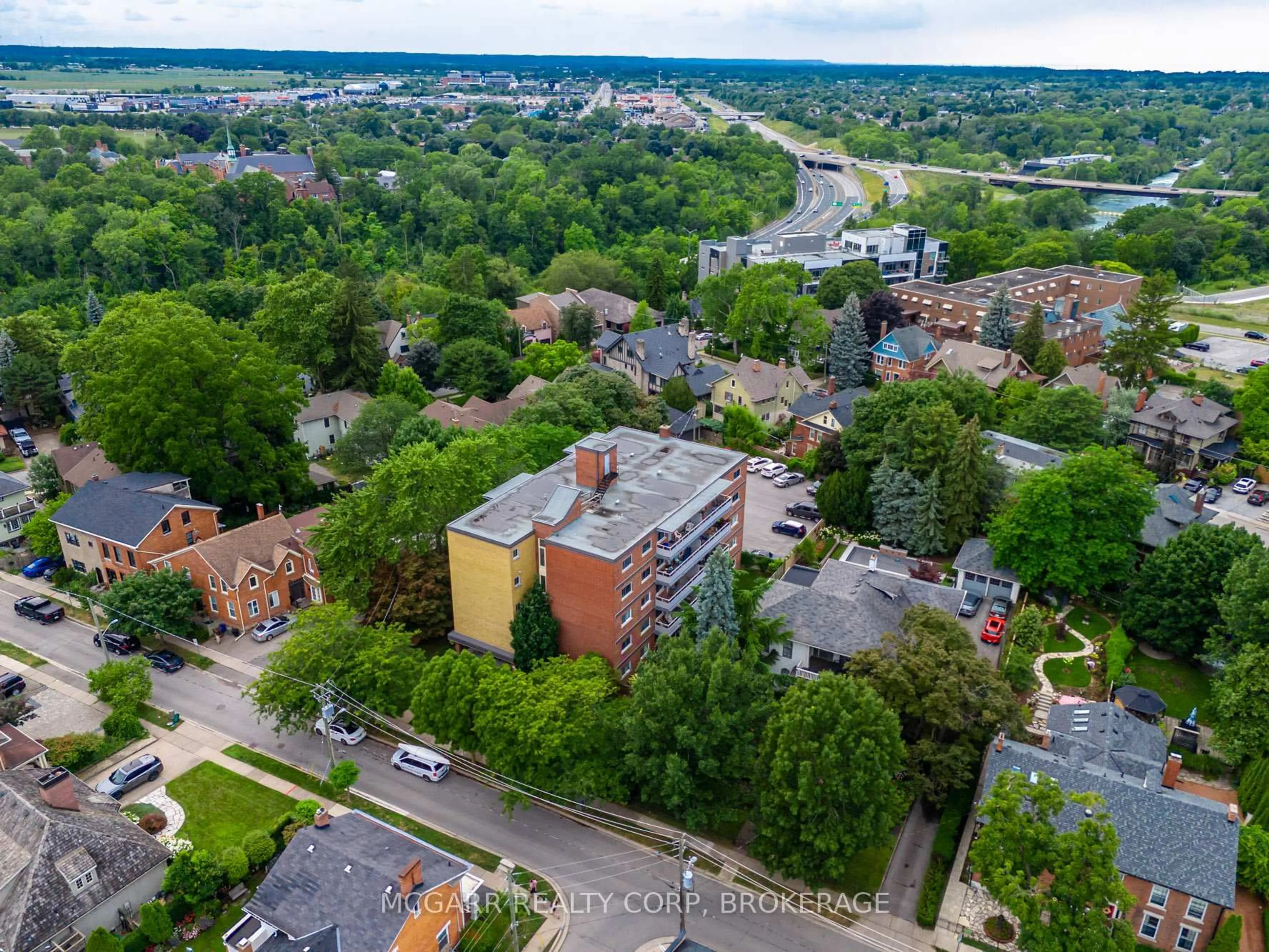 A pic from outside/outdoor area/front of a property/back of a property/a pic from drone, city buildings view from balcony for 14 Norris Pl #503, St. Catharines Ontario L2R 2W8
