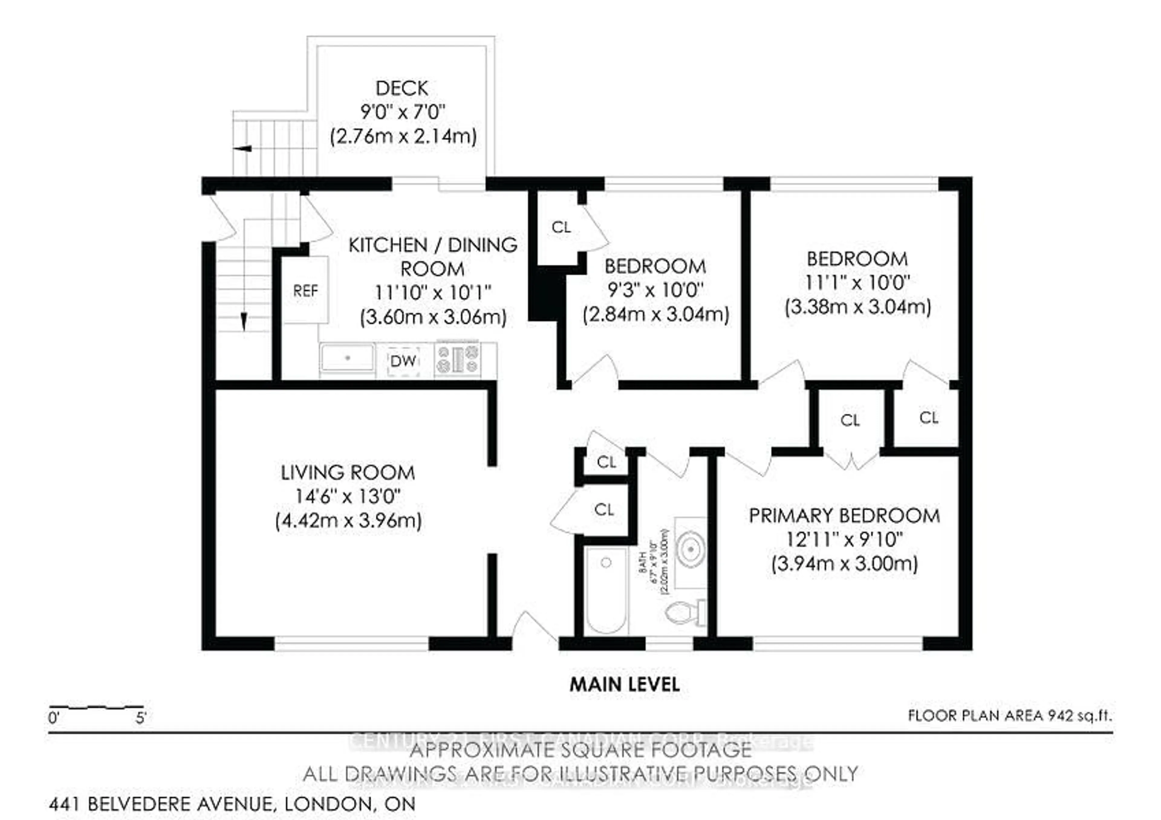 Floor plan for 441 Belvedere Ave, London South Ontario N6K 2R1