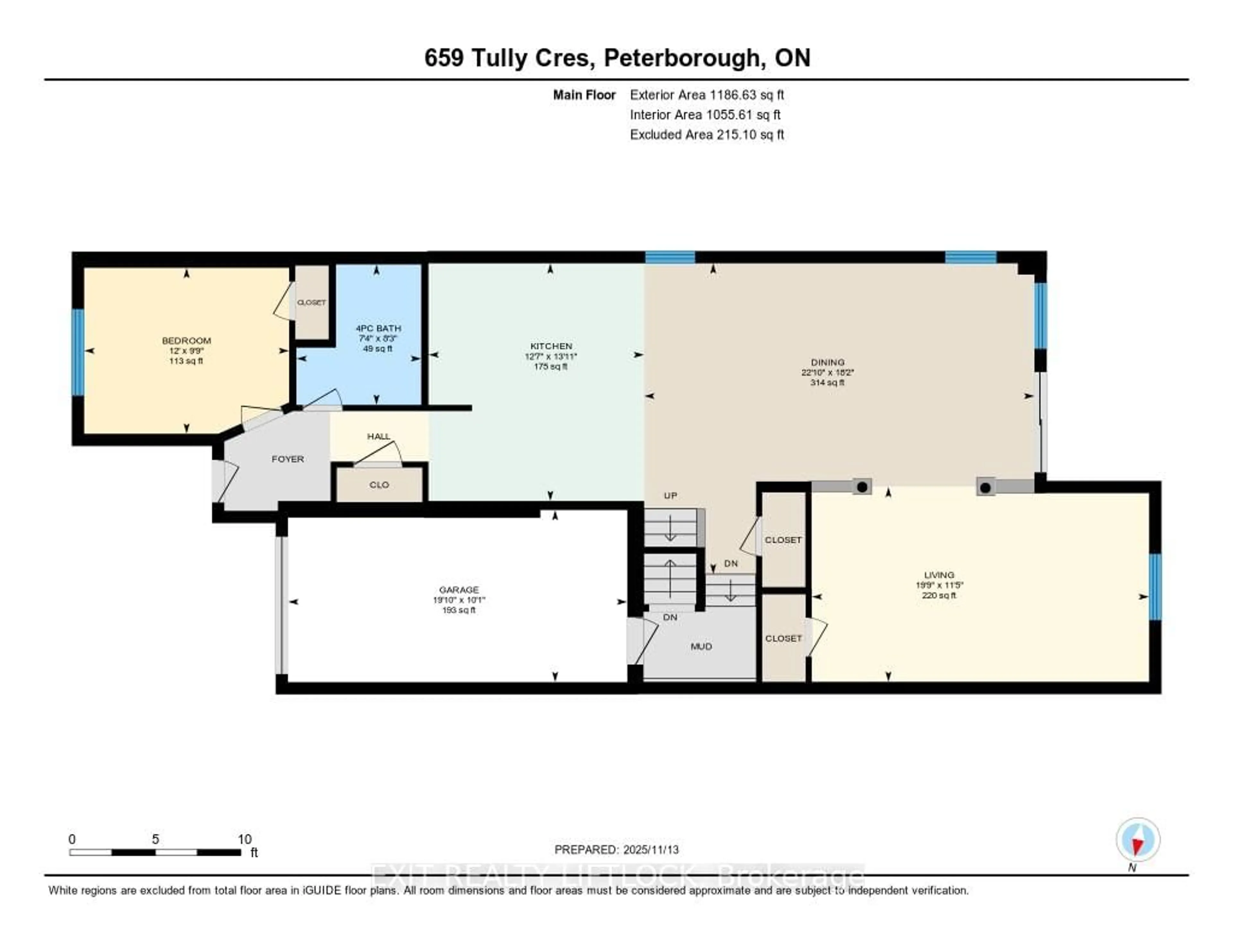 Floor plan for 659 Tully Cres, Peterborough Ontario K9K 0A9