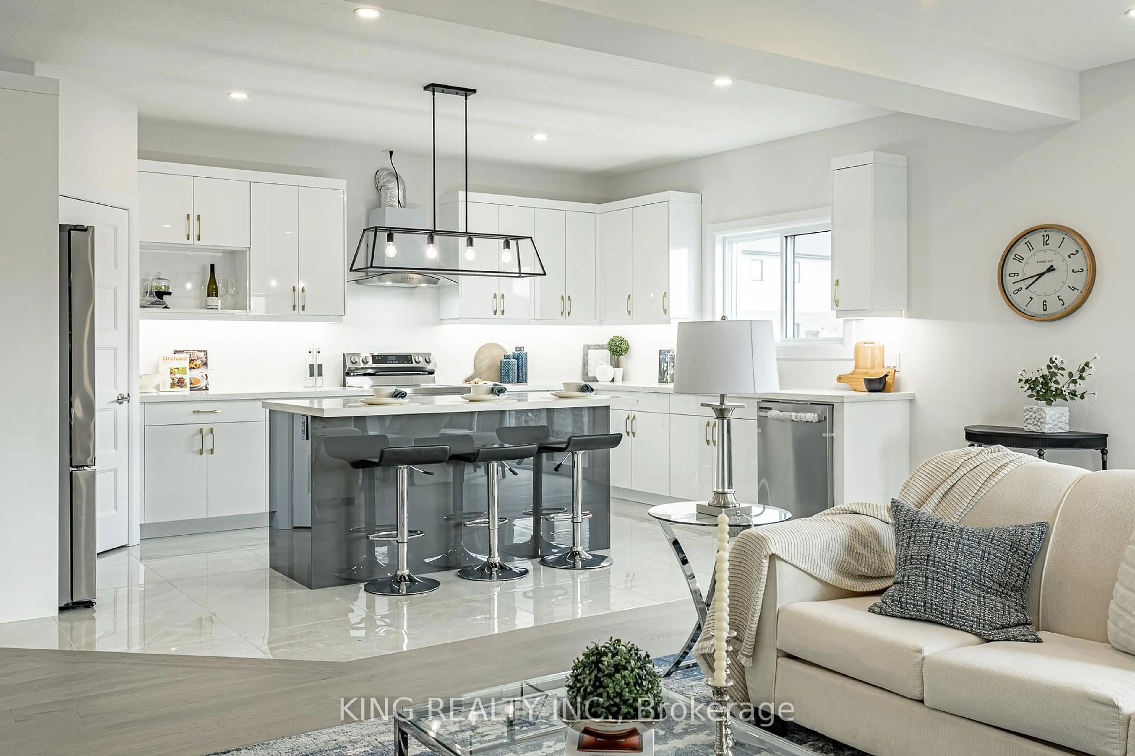 Open concept kitchen, ceramic/tile floor for 1320 Honeywood Dr, London South Ontario N6M 0M1