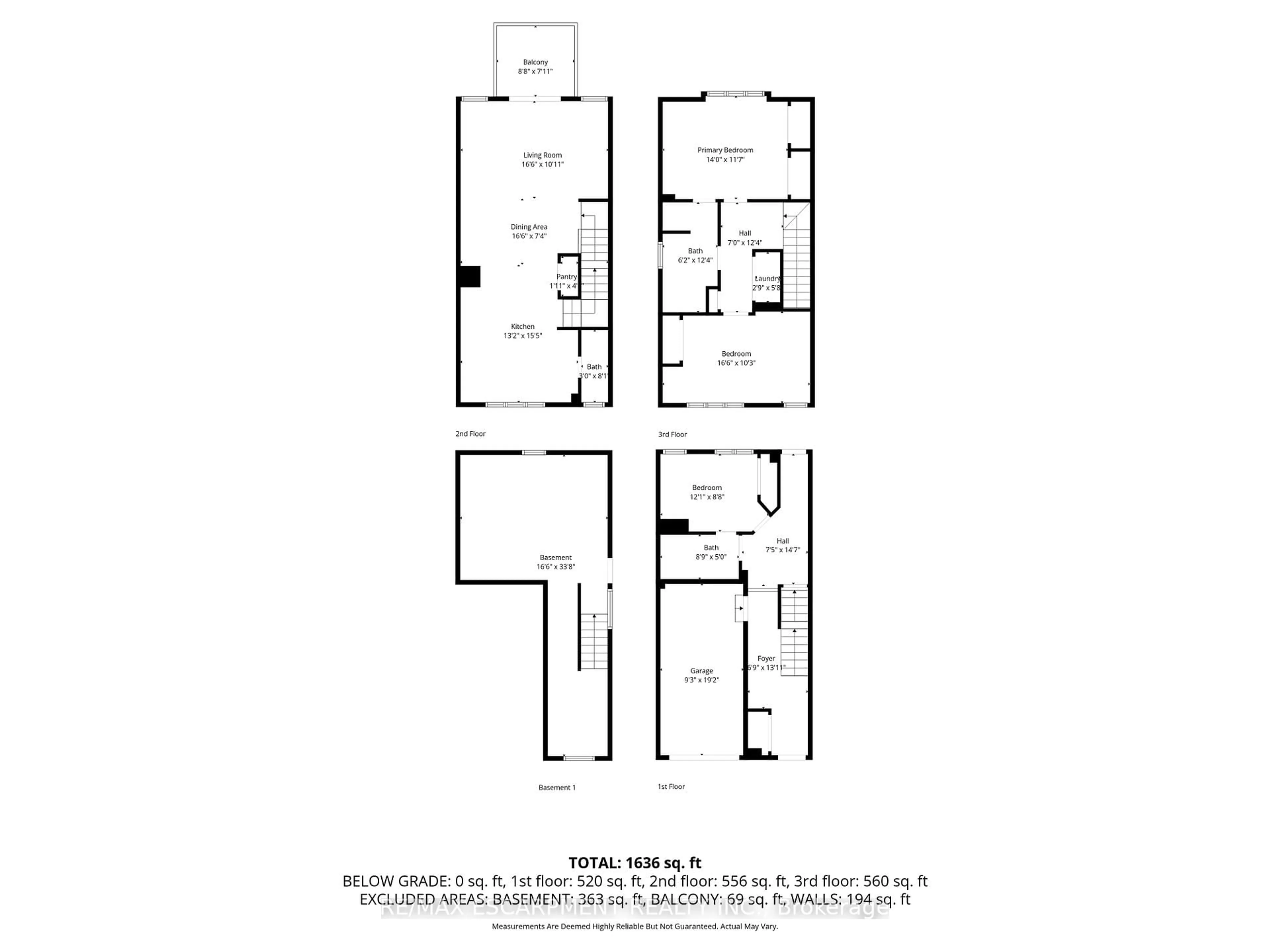 Floor plan for 257 Parkside Dr #17, Hamilton Ontario L7R 2G4