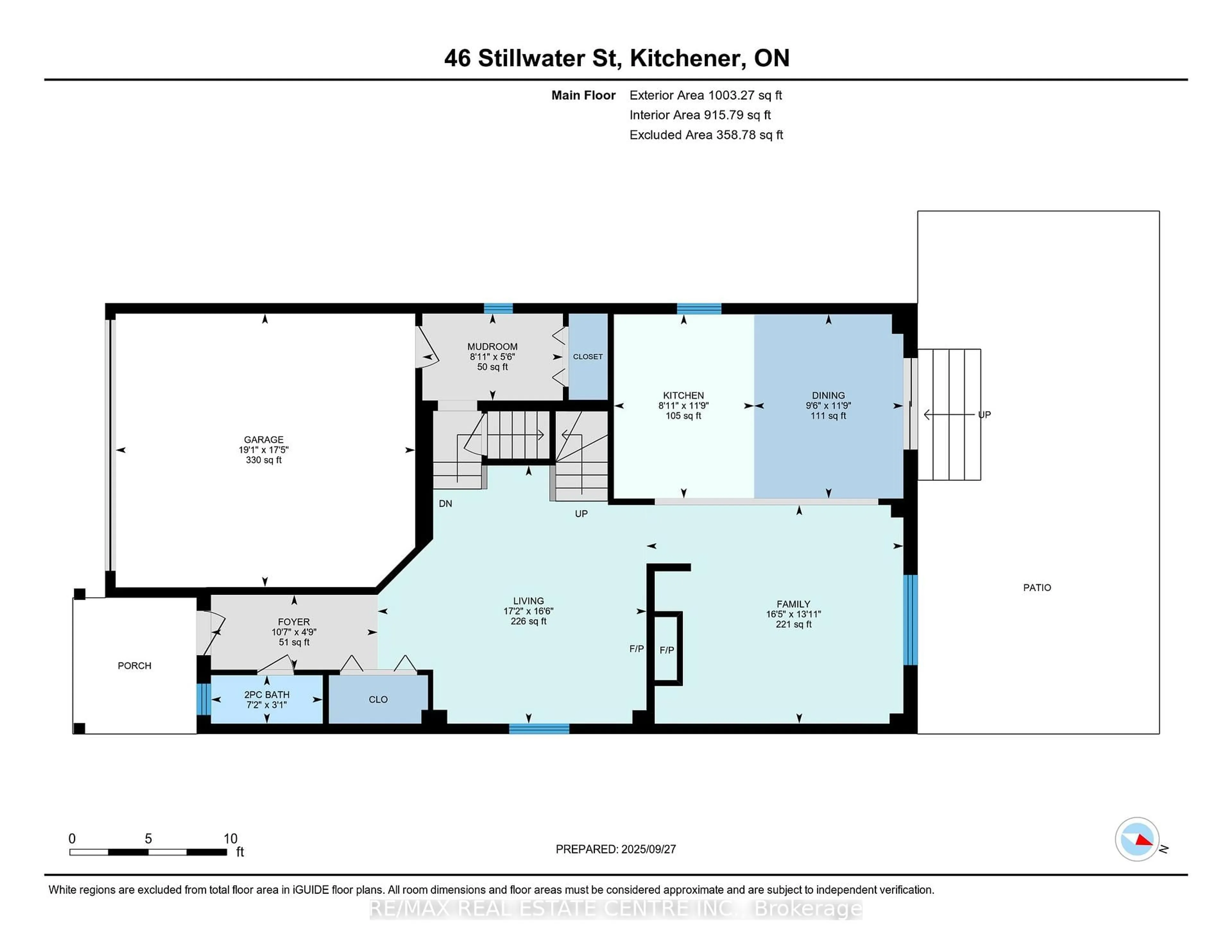 Floor plan for 46 Stillwater St, Kitchener Ontario N2A 0J1
