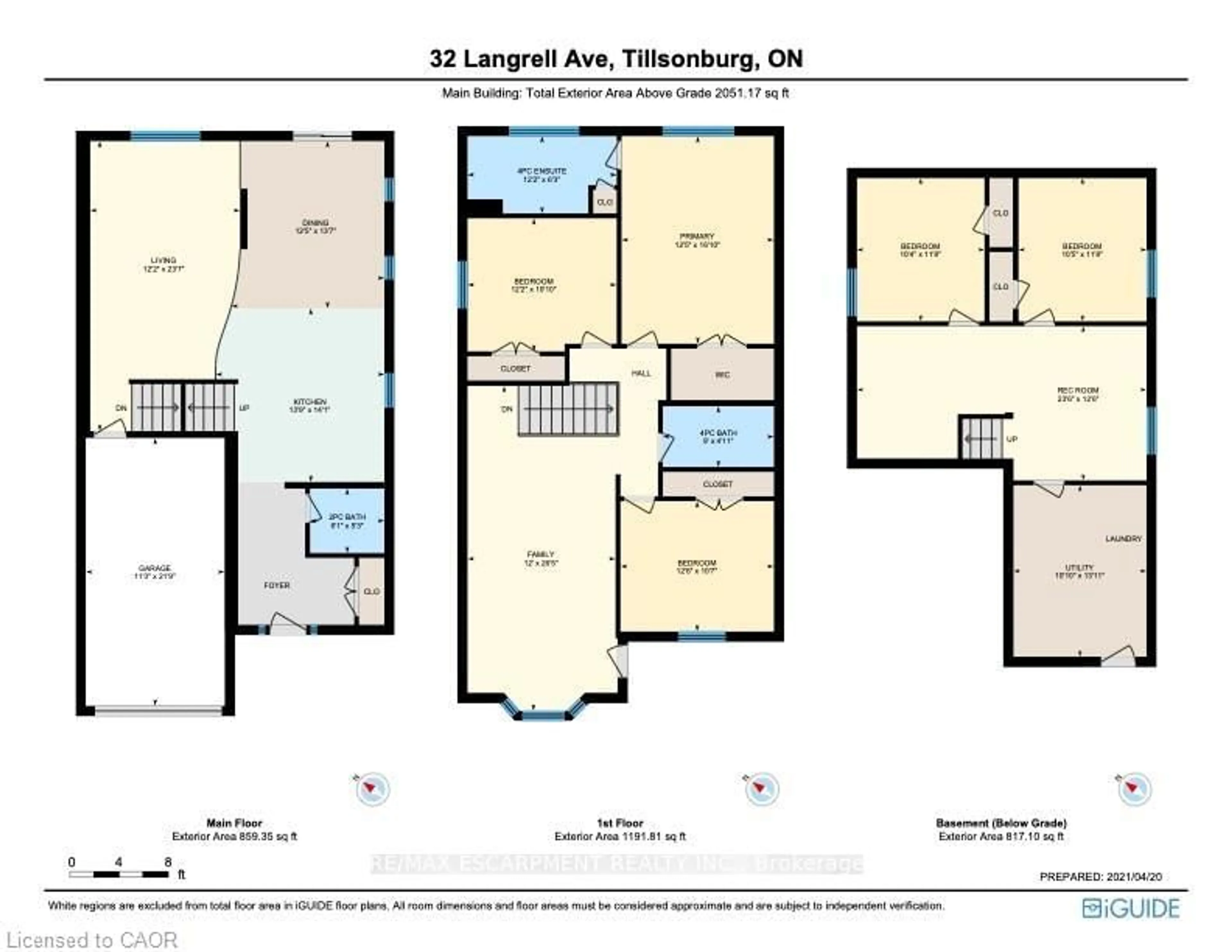 Floor plan for 32 Langrell Ave, Tillsonburg Ontario N4G 5X8