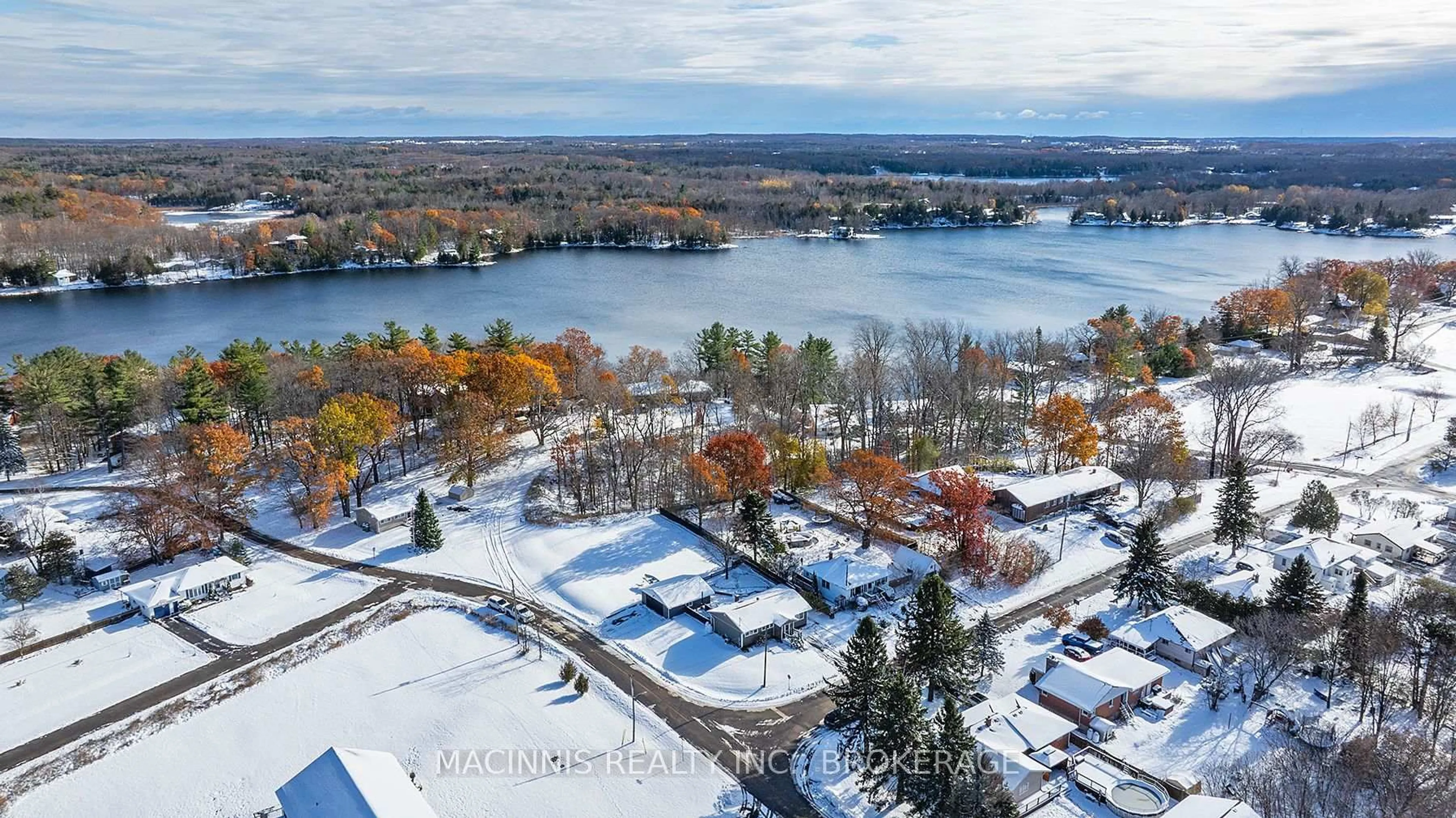 A pic from outside/outdoor area/front of a property/back of a property/a pic from drone, water/lake/river/ocean view for 6196 Lakeview Dr, Verona Ontario K0H 2W0