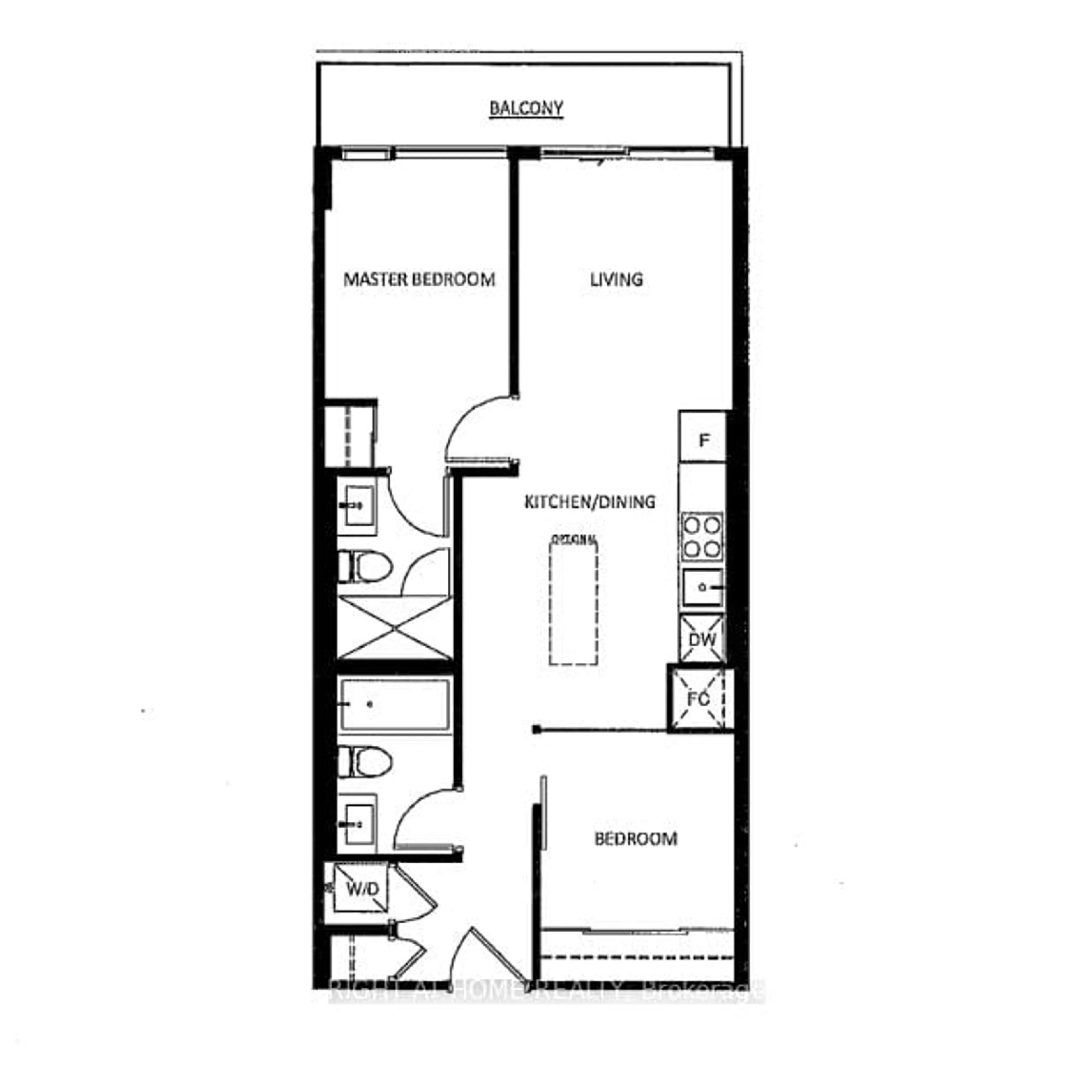Floor plan for 1 Jarvis St #1111, Hamilton Ontario L8R 0A8