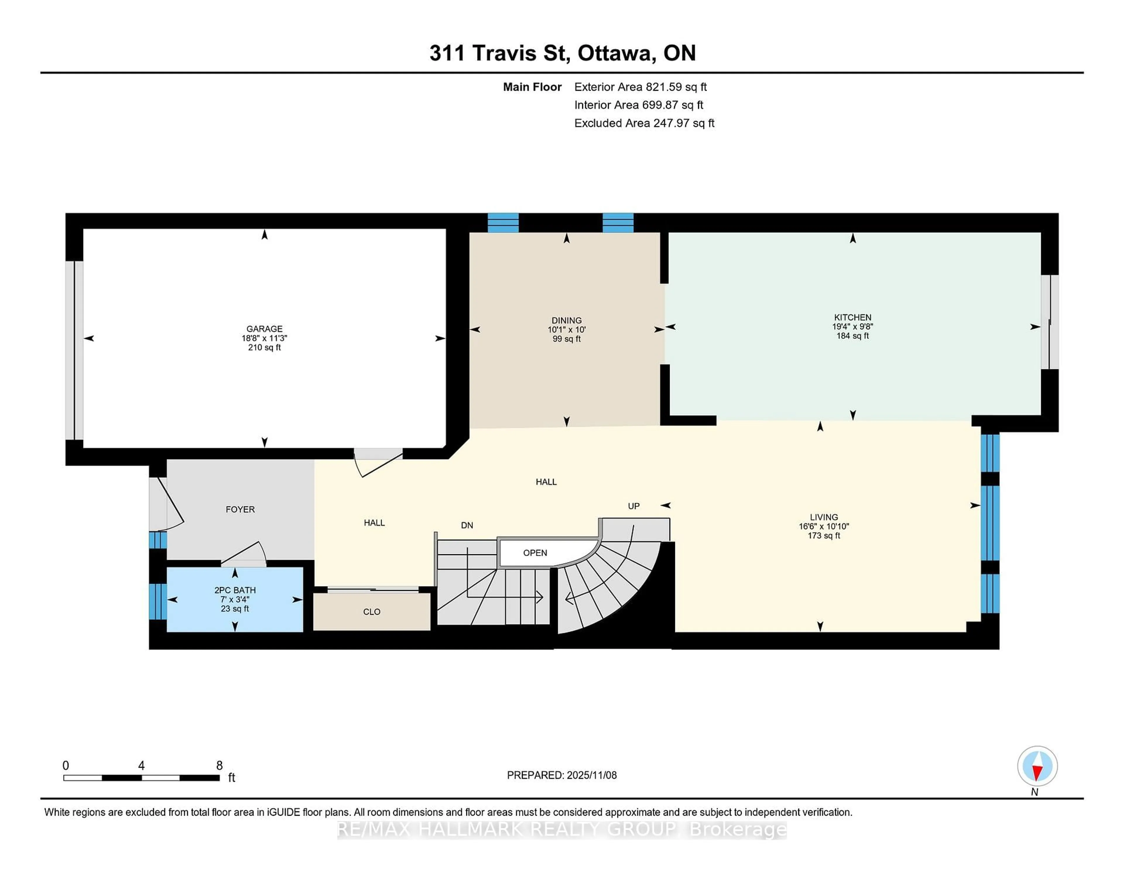 Floor plan for 311 TRAVIS St, Ottawa Ontario K1W 0E5