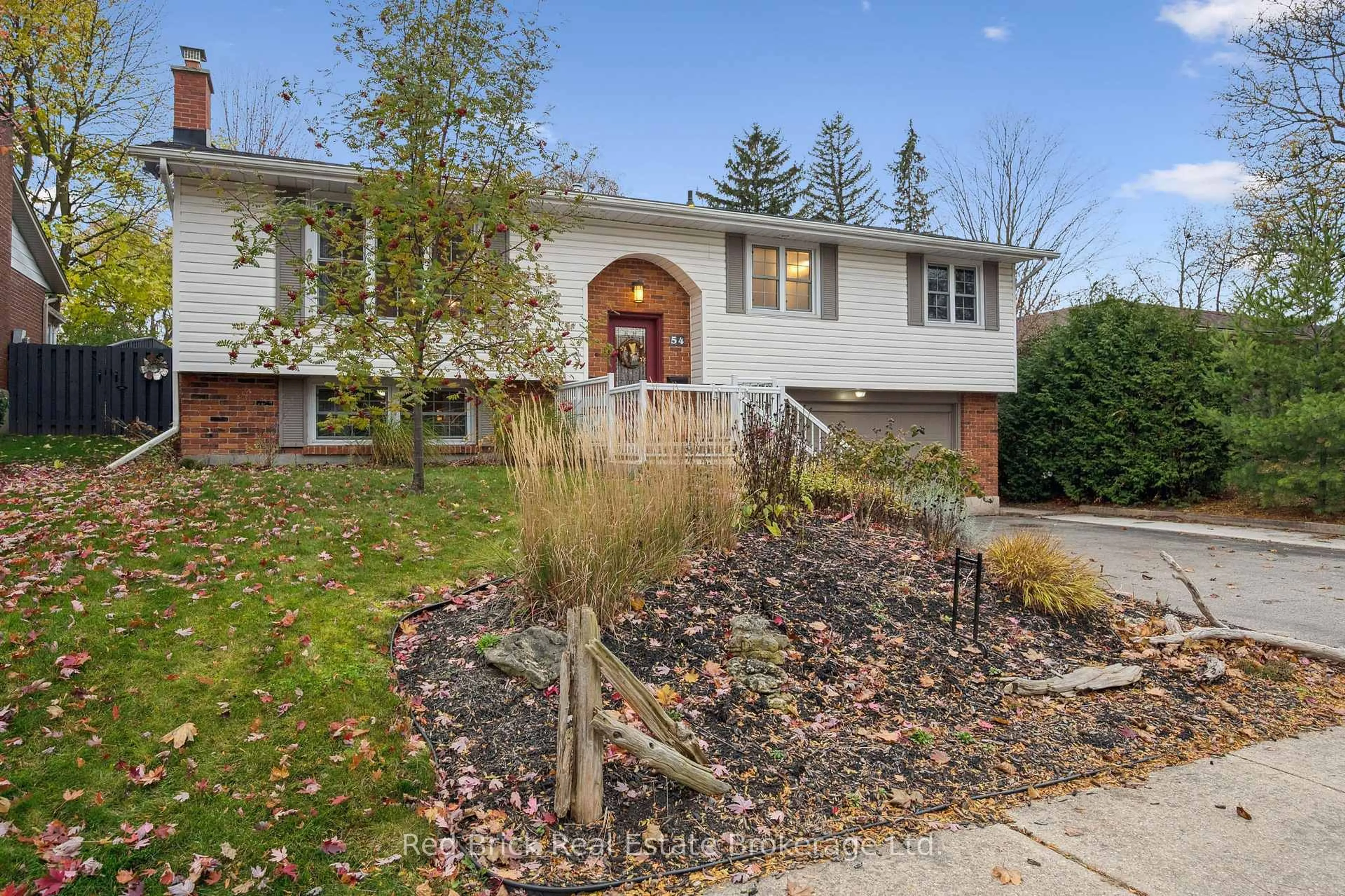 Home with brick exterior material, street for 54 Sherwood Dr, Guelph Ontario N1E 1R6