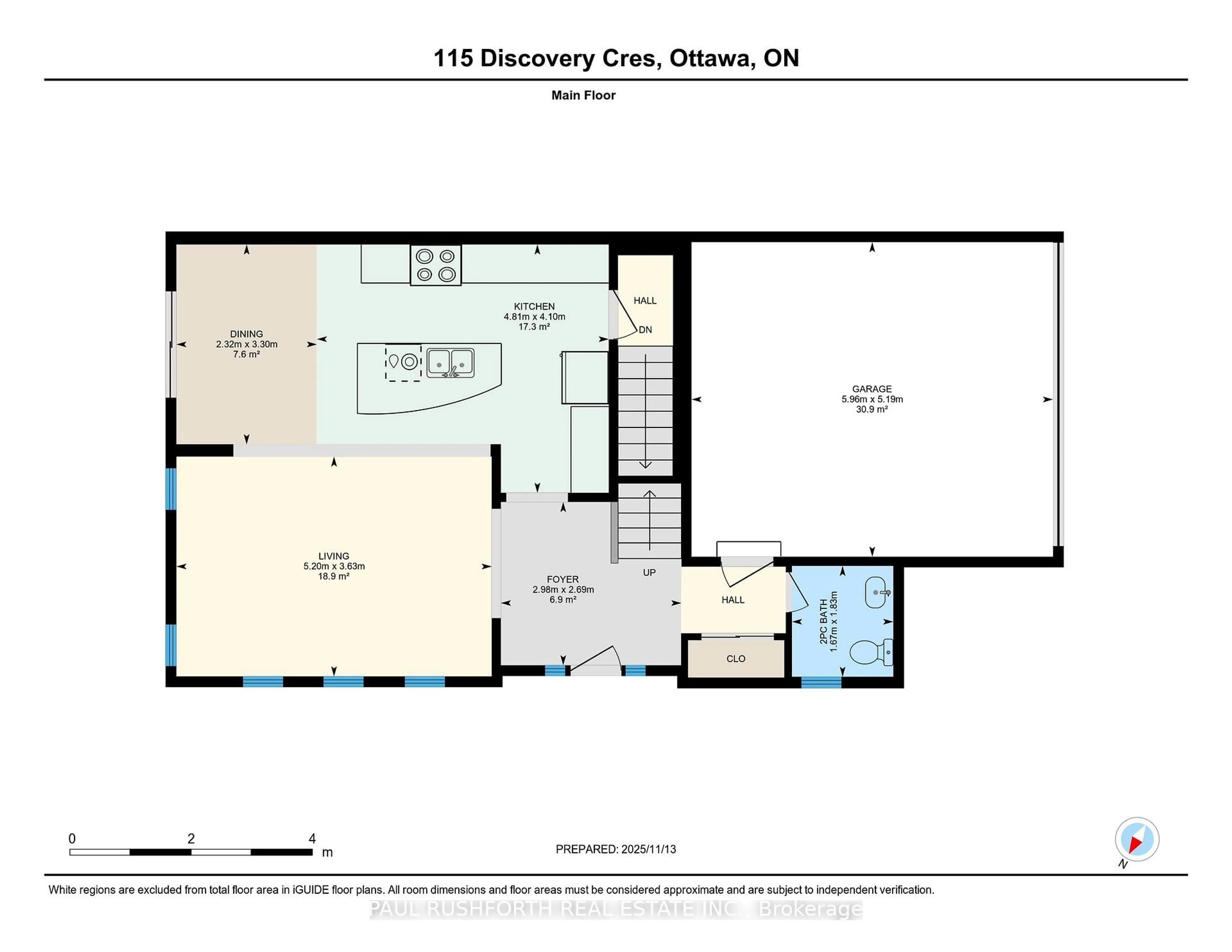 Floor plan for 115 Discovery Cres, Ottawa Ontario K2S 0Z9