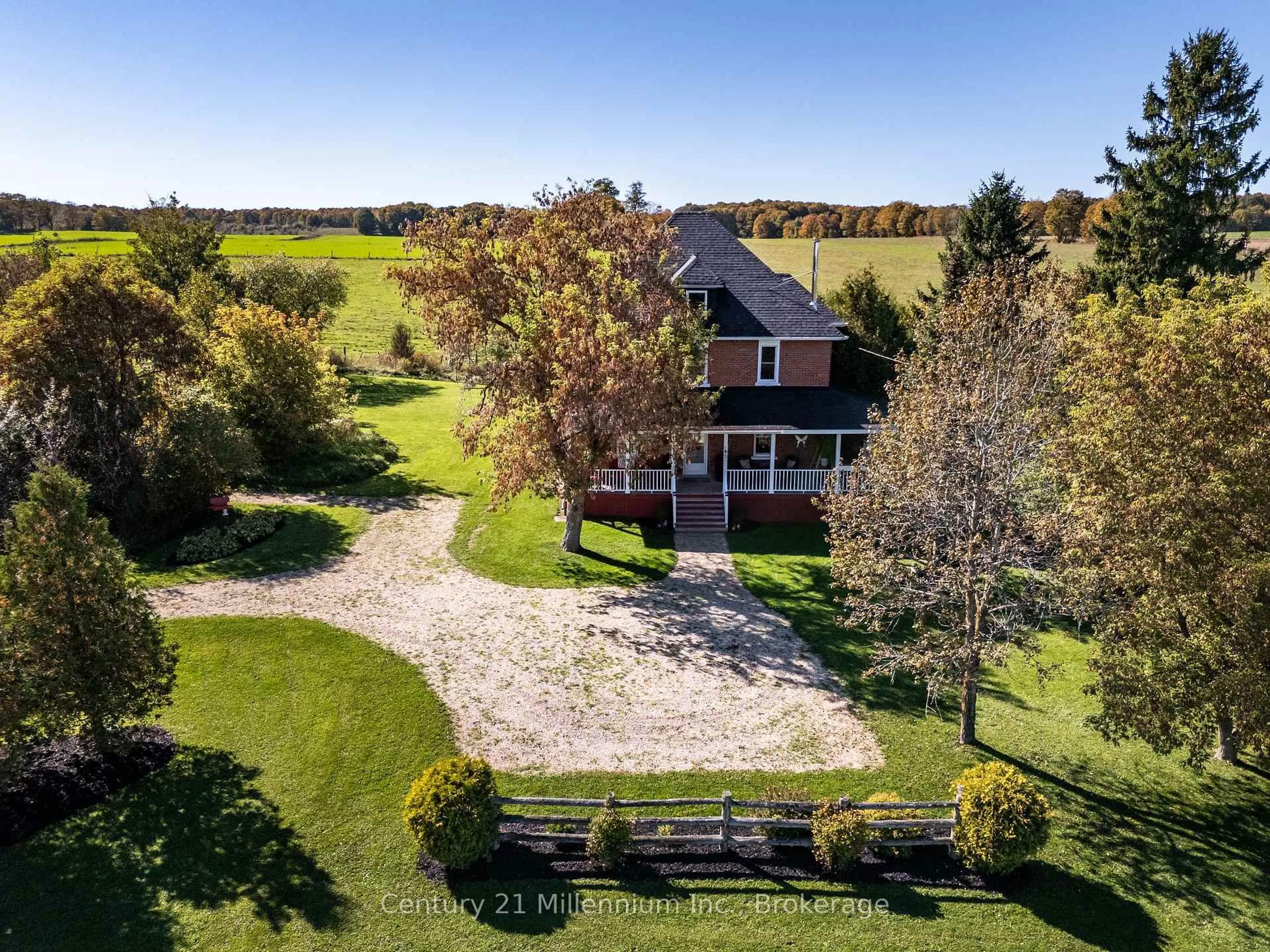 A pic from outside/outdoor area/front of a property/back of a property/a pic from drone, water/lake/river/ocean view for 155104 7th Line, Grey Highlands Ontario N0C 1H0