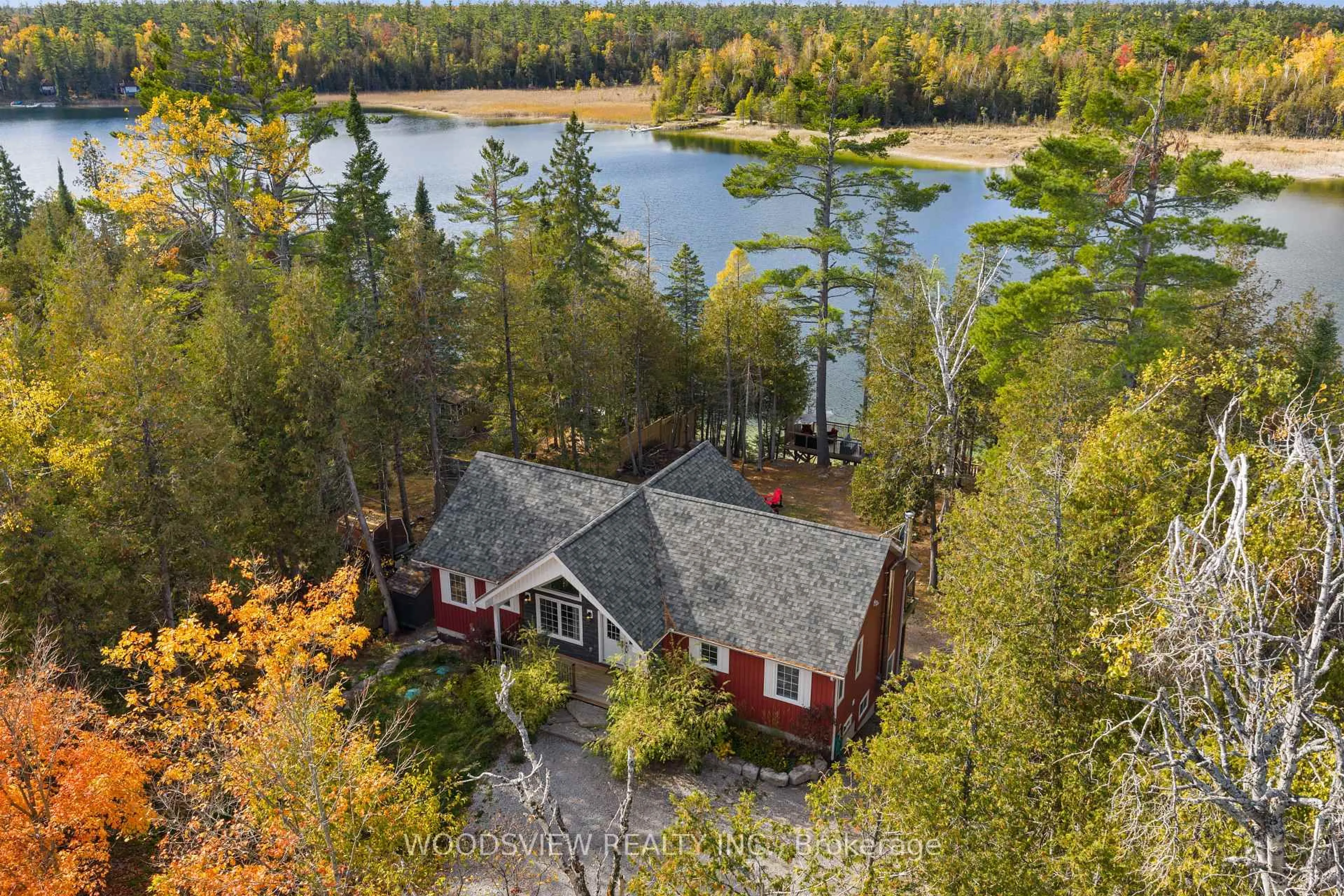 A pic from outside/outdoor area/front of a property/back of a property/a pic from drone, water/lake/river/ocean view for 89 Little Silver Way, Trent Lakes Ontario K0M 1A0