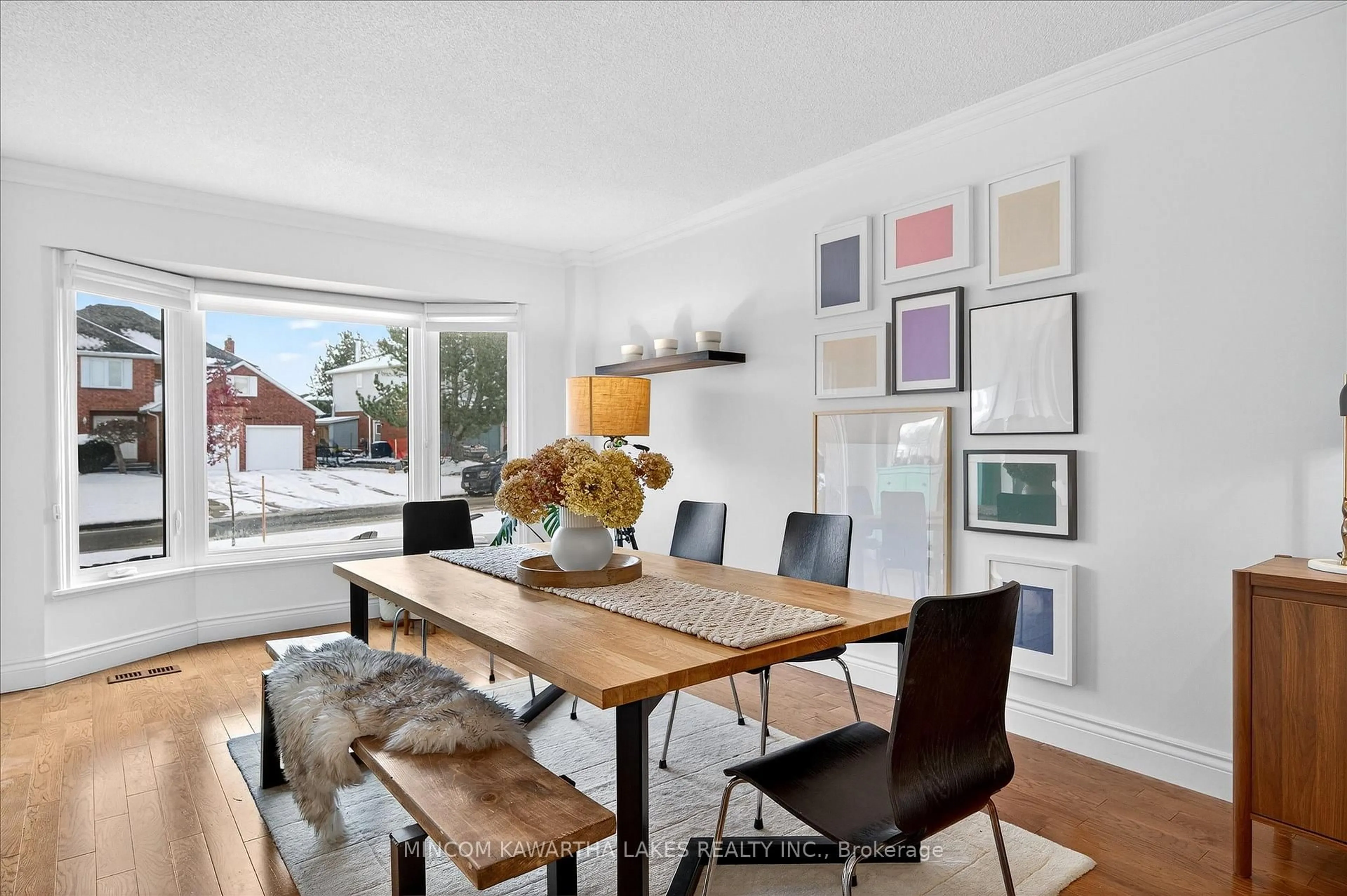 Dining room, wood/laminate floor for 1276 Sandalwood Dr, Peterborough Ontario K9K 1Y2