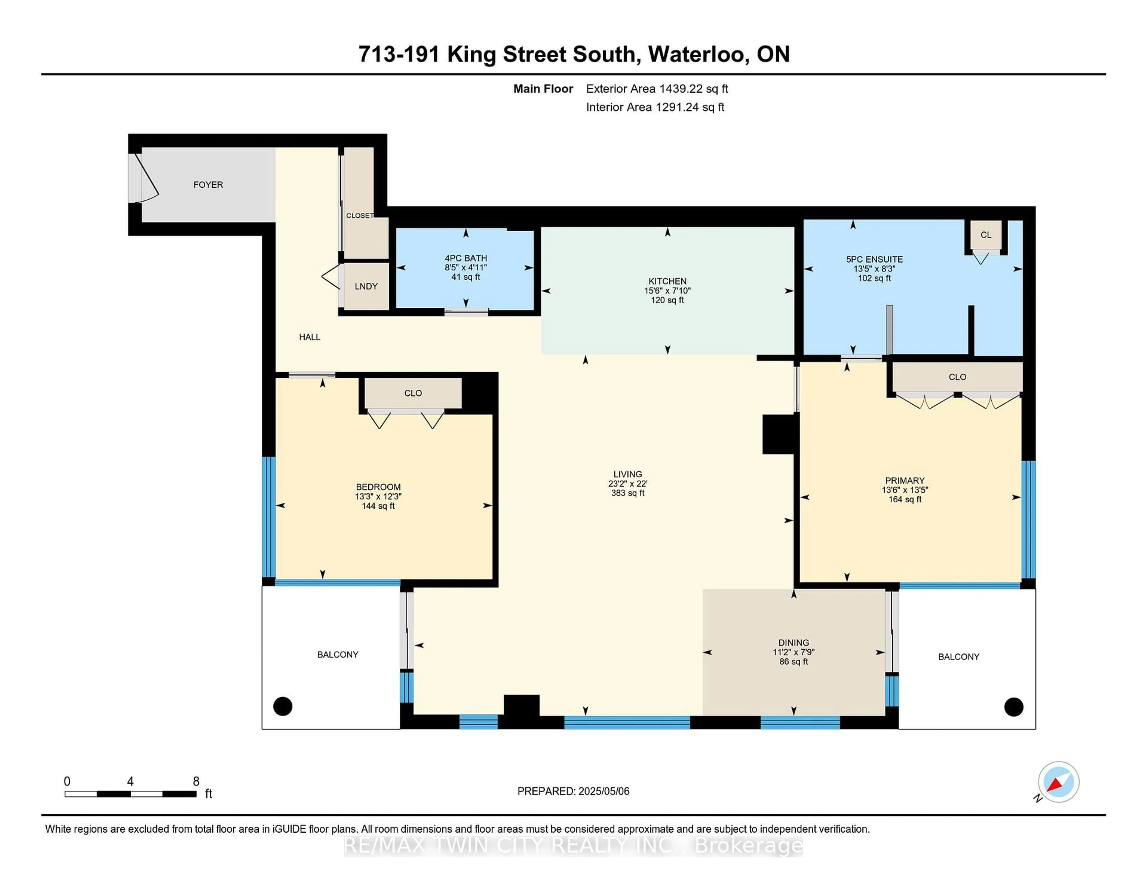Floor plan for 191 KING St #713, Waterloo Ontario N2J 1R1