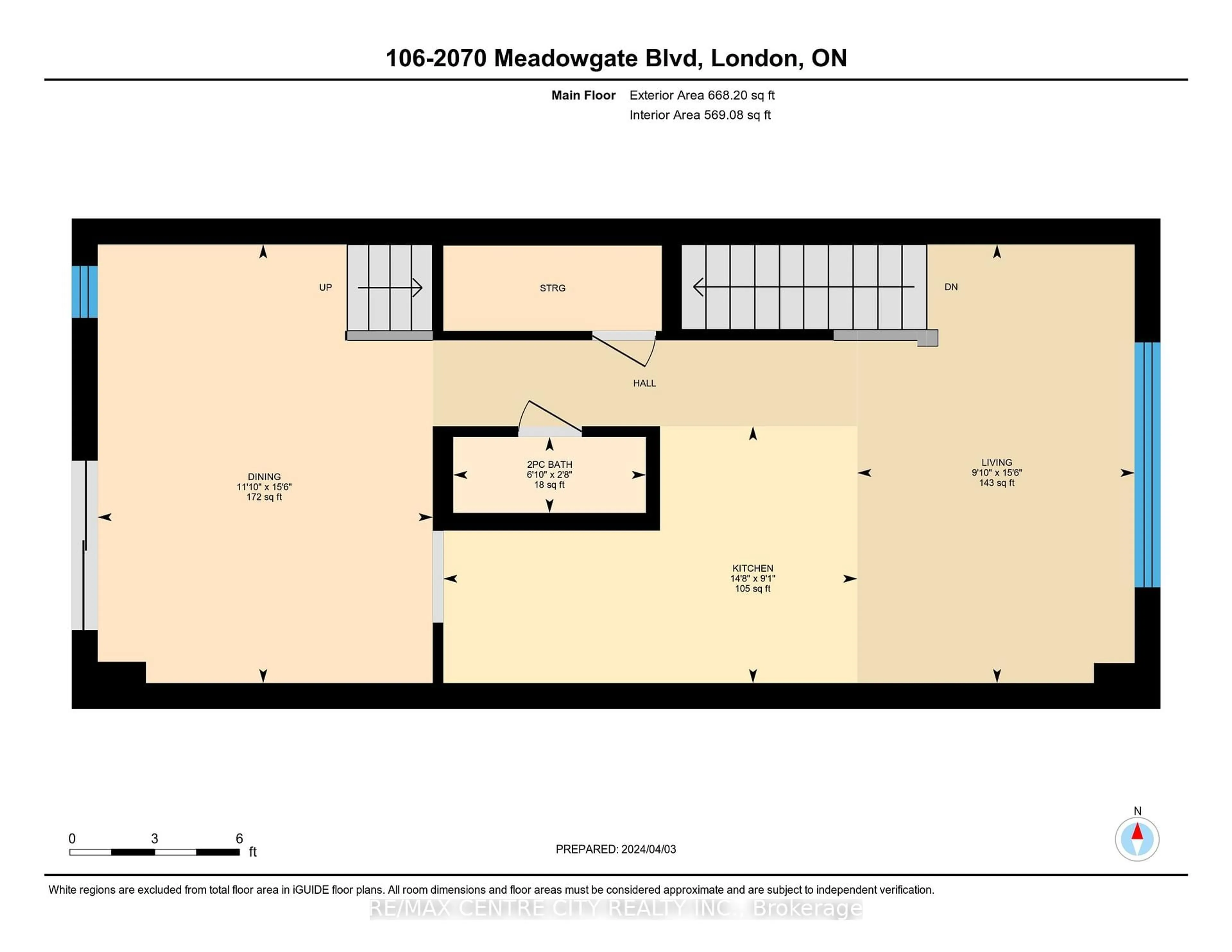 Floor plan for 2070 Meadowgate Blvd #106, London South Ontario N6M 1C6