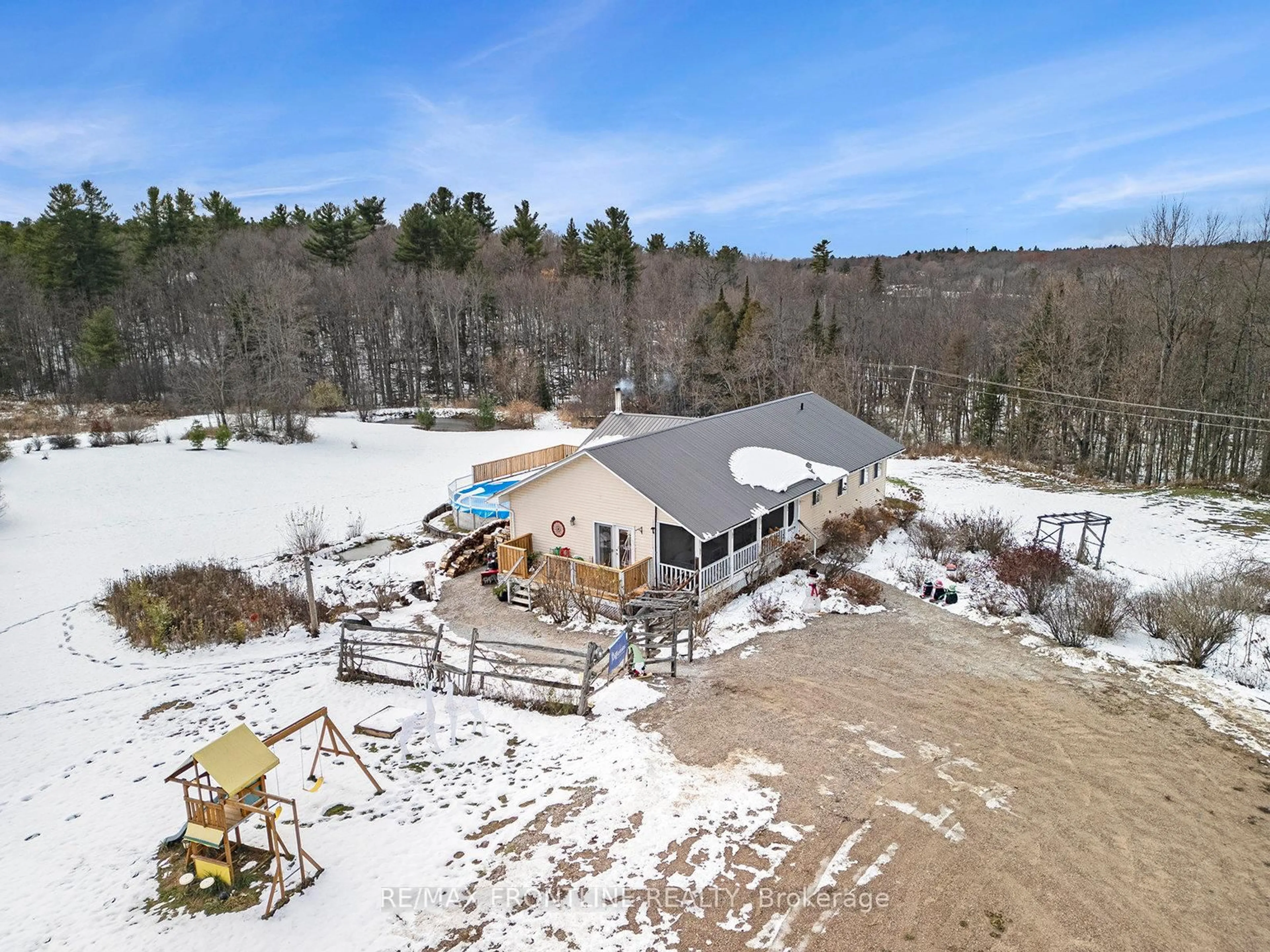 A pic from outside/outdoor area/front of a property/back of a property/a pic from drone, mountain view for 242 Maberly Station Rd, Maberly Ontario K0H 2B0