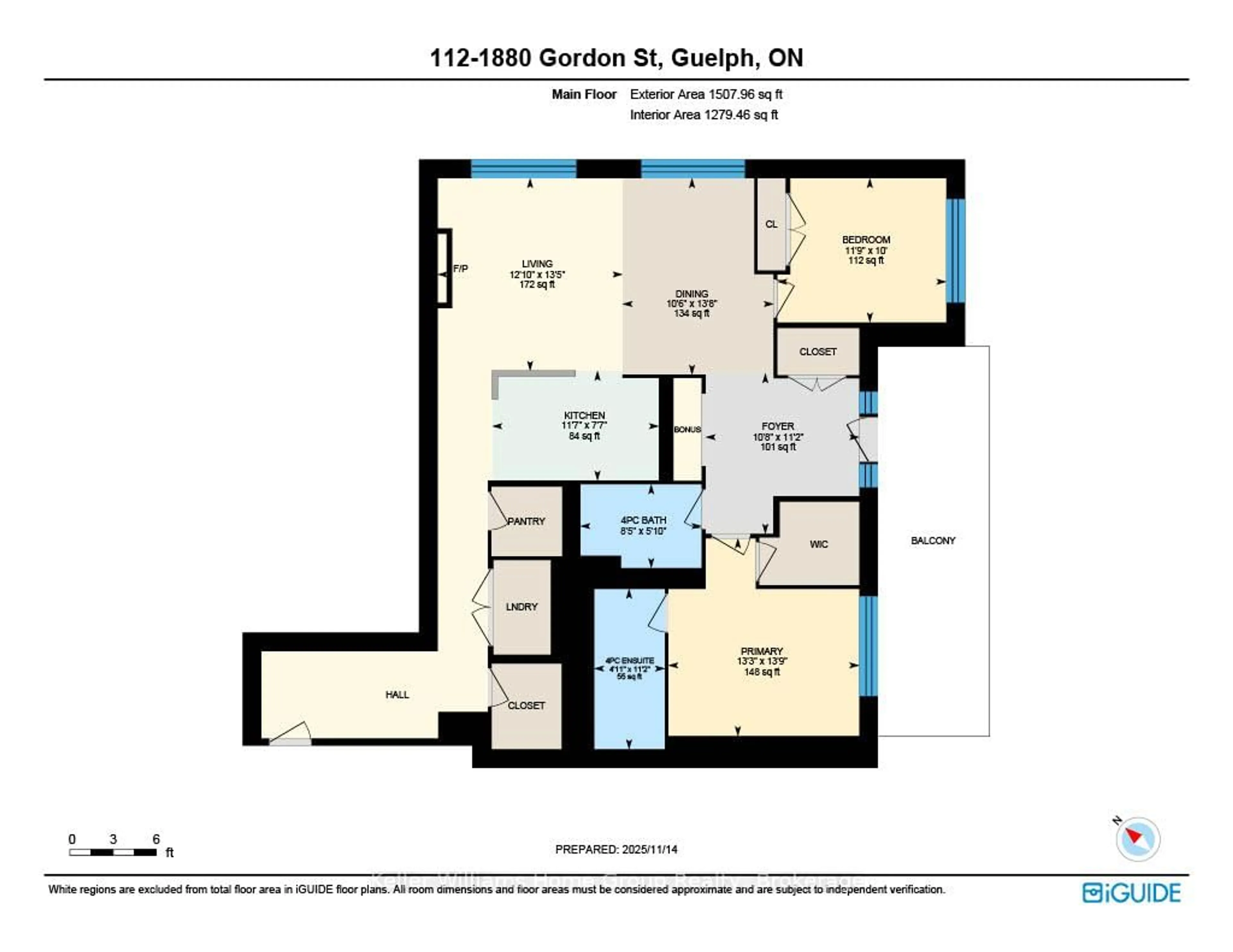 Floor plan for 1880 Gordon St #112, Guelph Ontario N1L 0P5