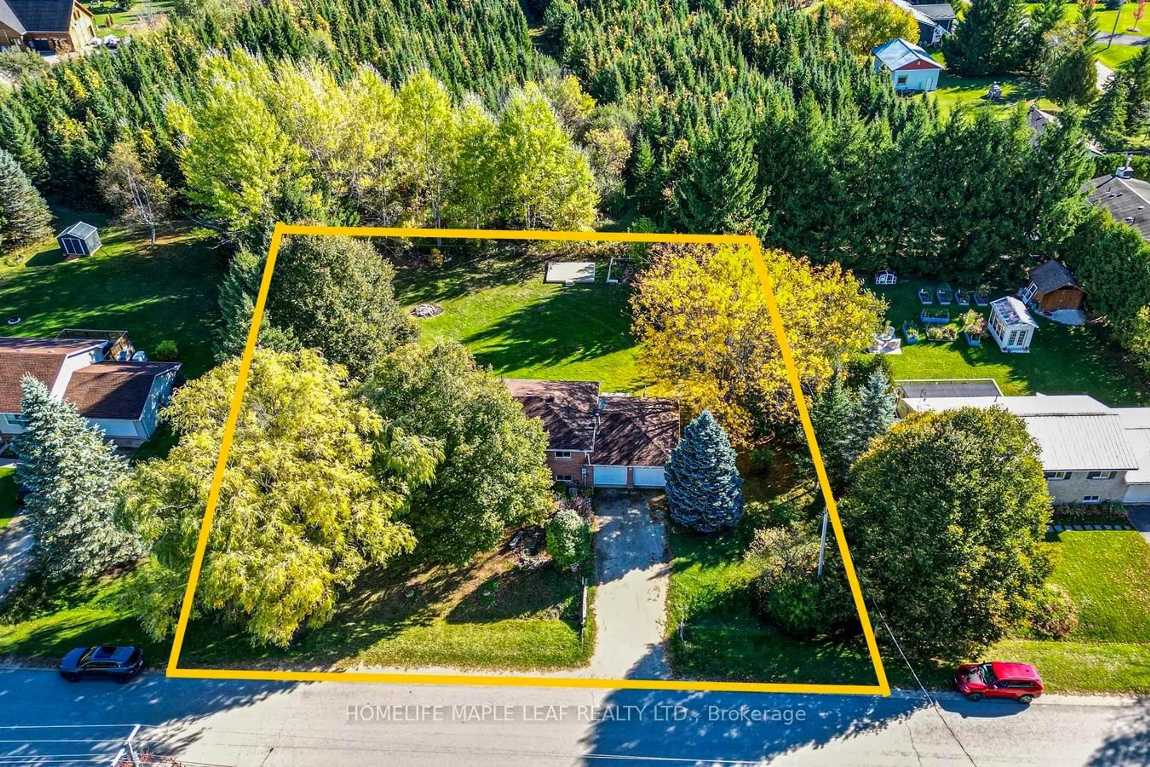 A pic from outside/outdoor area/front of a property/back of a property/a pic from drone, forest/trees view for 758007 2nd Line, Mulmur Ontario L9V 0G8