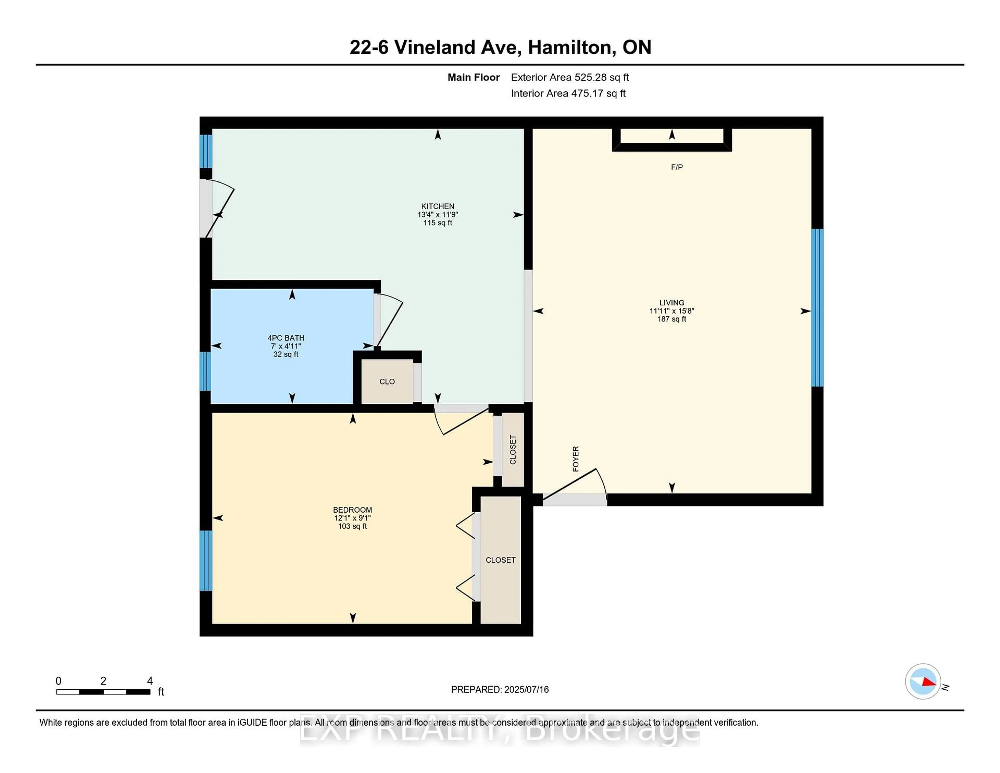 Floor plan for 6 Vineland Ave #22, Hamilton Ontario L8M 1R4