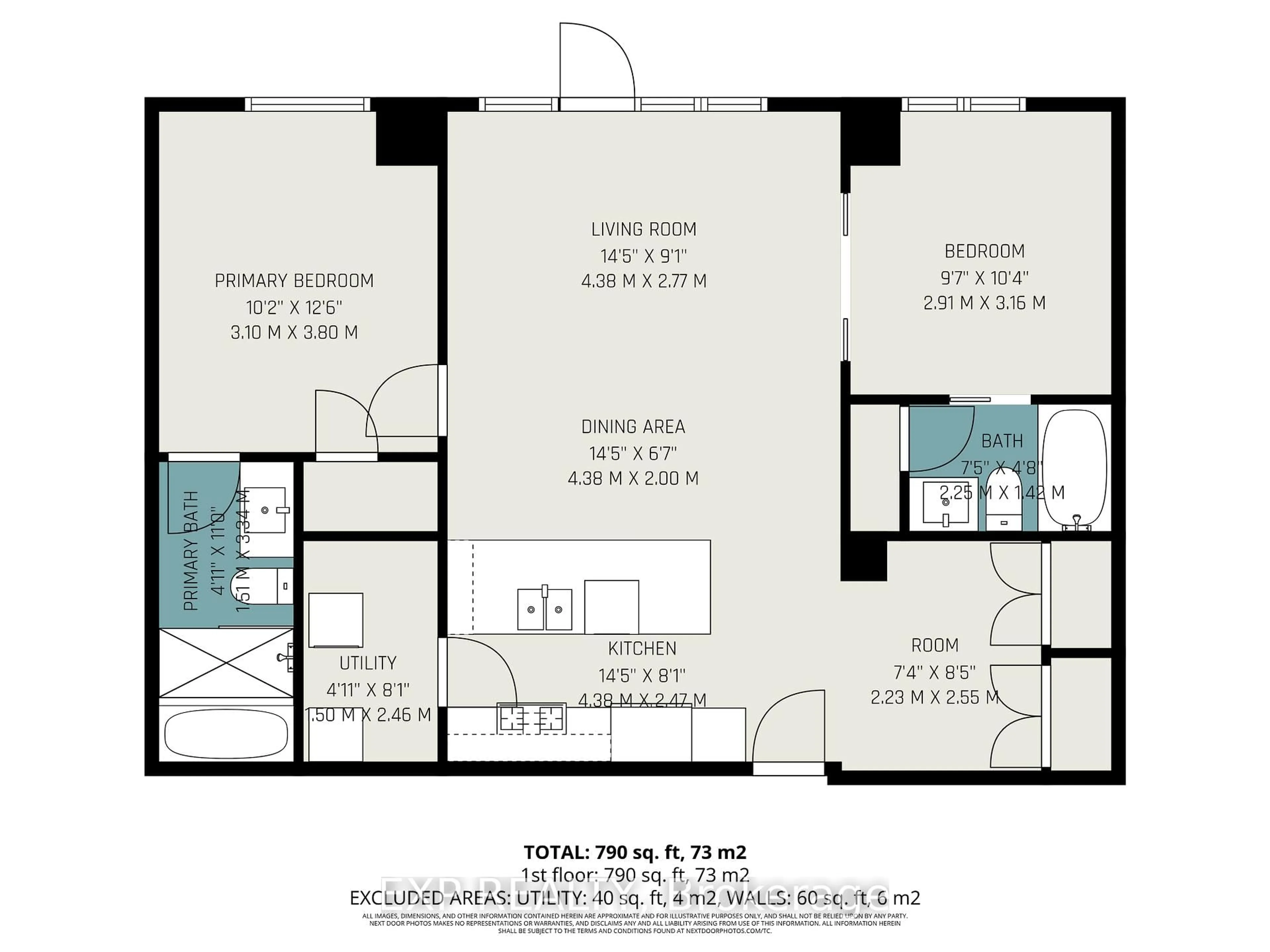 Floor plan for 327 Breezehill Ave #403, Ottawa Ontario K1Y 1R6