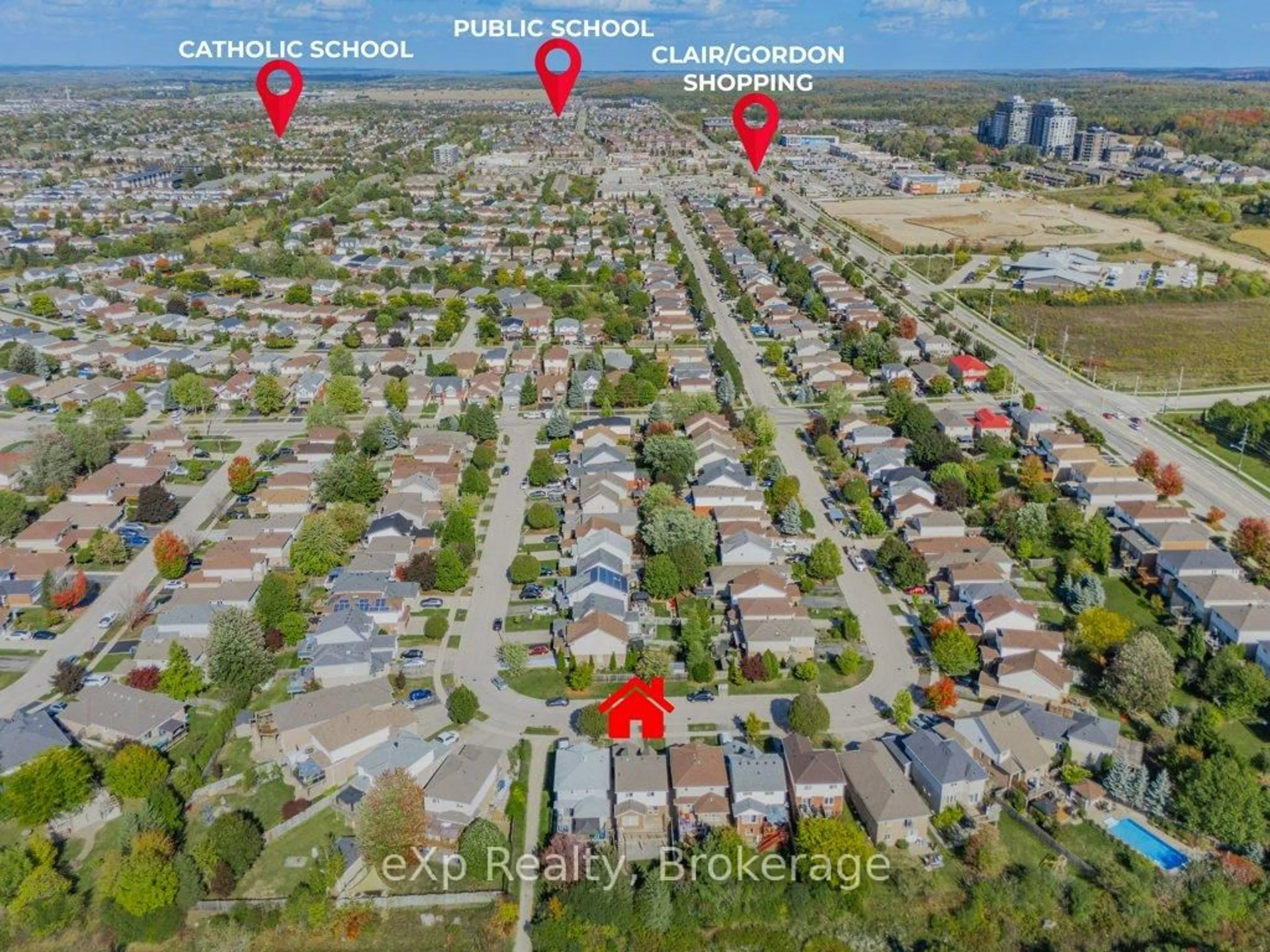 A pic from outside/outdoor area/front of a property/back of a property/a pic from drone, street for 43 Boulder Cres, Guelph Ontario N1G 5A2
