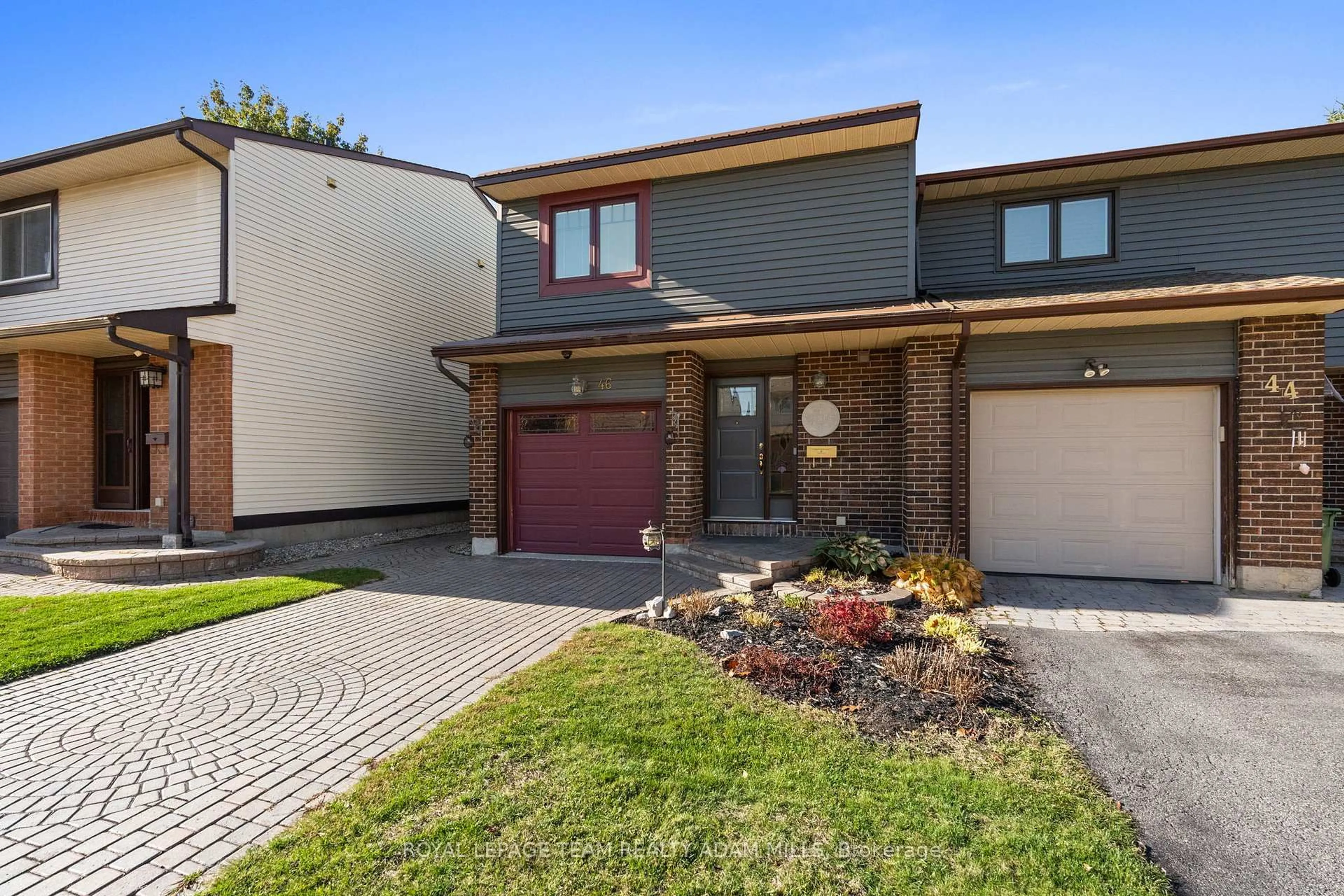 Home with brick exterior material, street for 46 Gentle Gate Cres, Ottawa Ontario K1T 1Z8